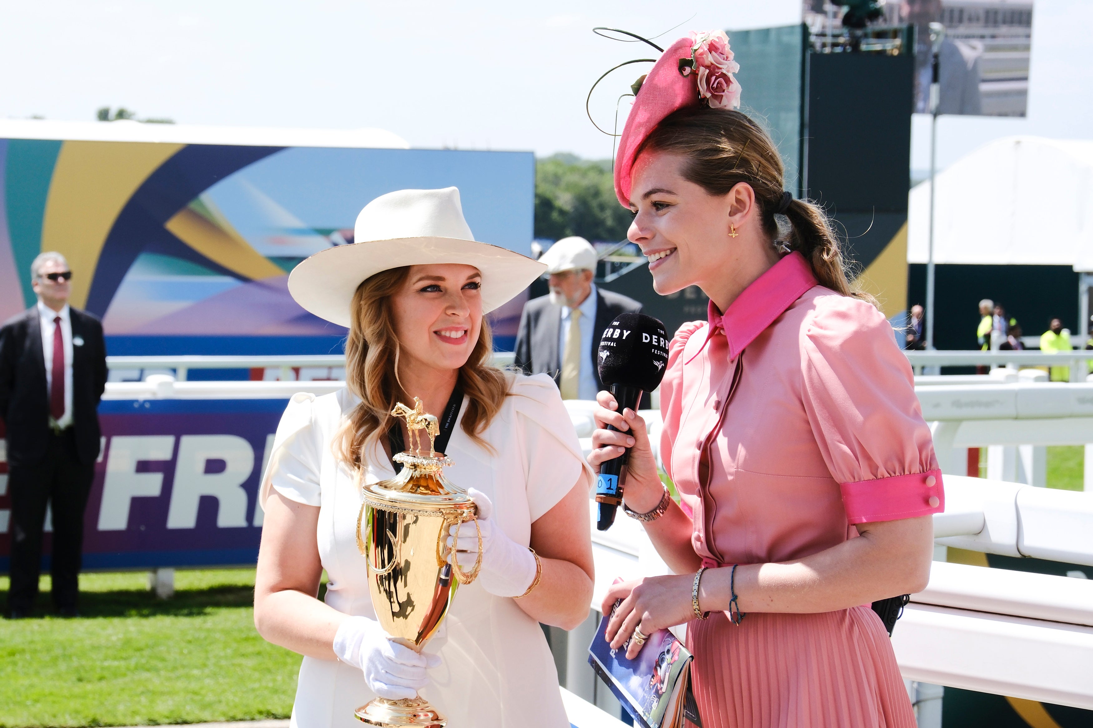 The Kentucky Derby trophy made a popular appearance at this year’s Epsom event