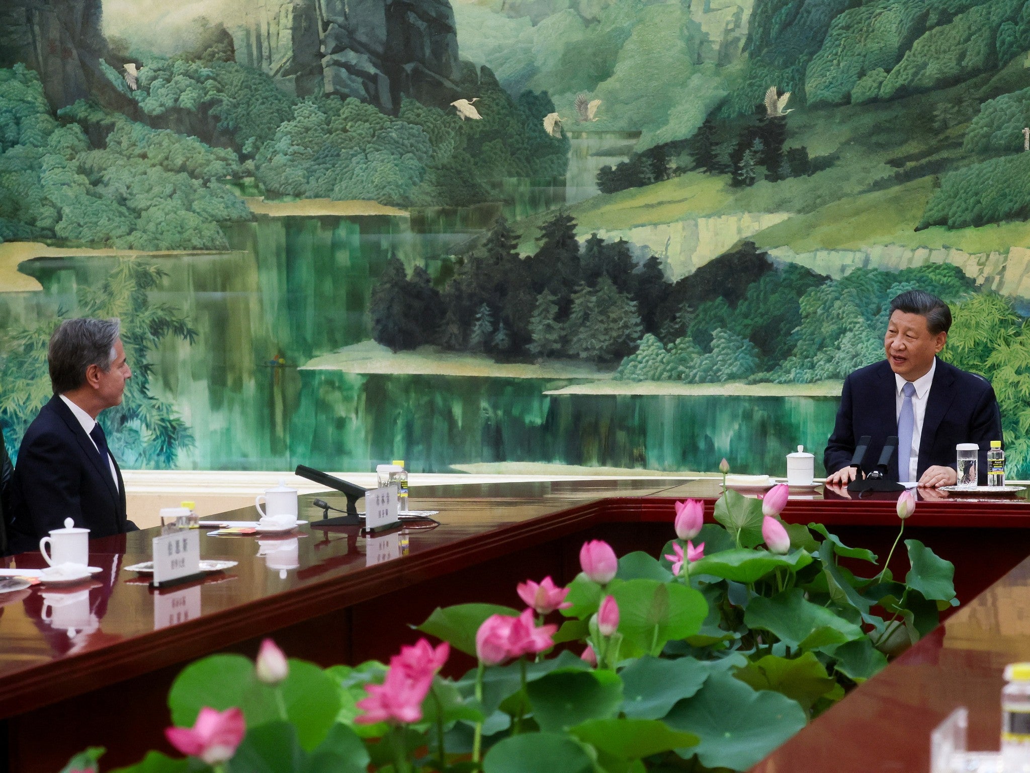 US Secretary of State Antony Blinken meets with Chinese President Xi Jinping in the Great Hall of the People in Beijing