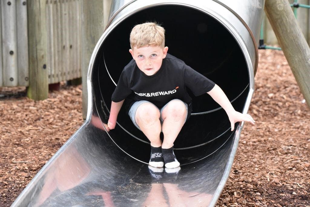 Seven-year-old Louie Morgan-Kemp, who was born without a right hand, is fundraising for a ‘robot arm’. (Hannah Morgan/ PA)