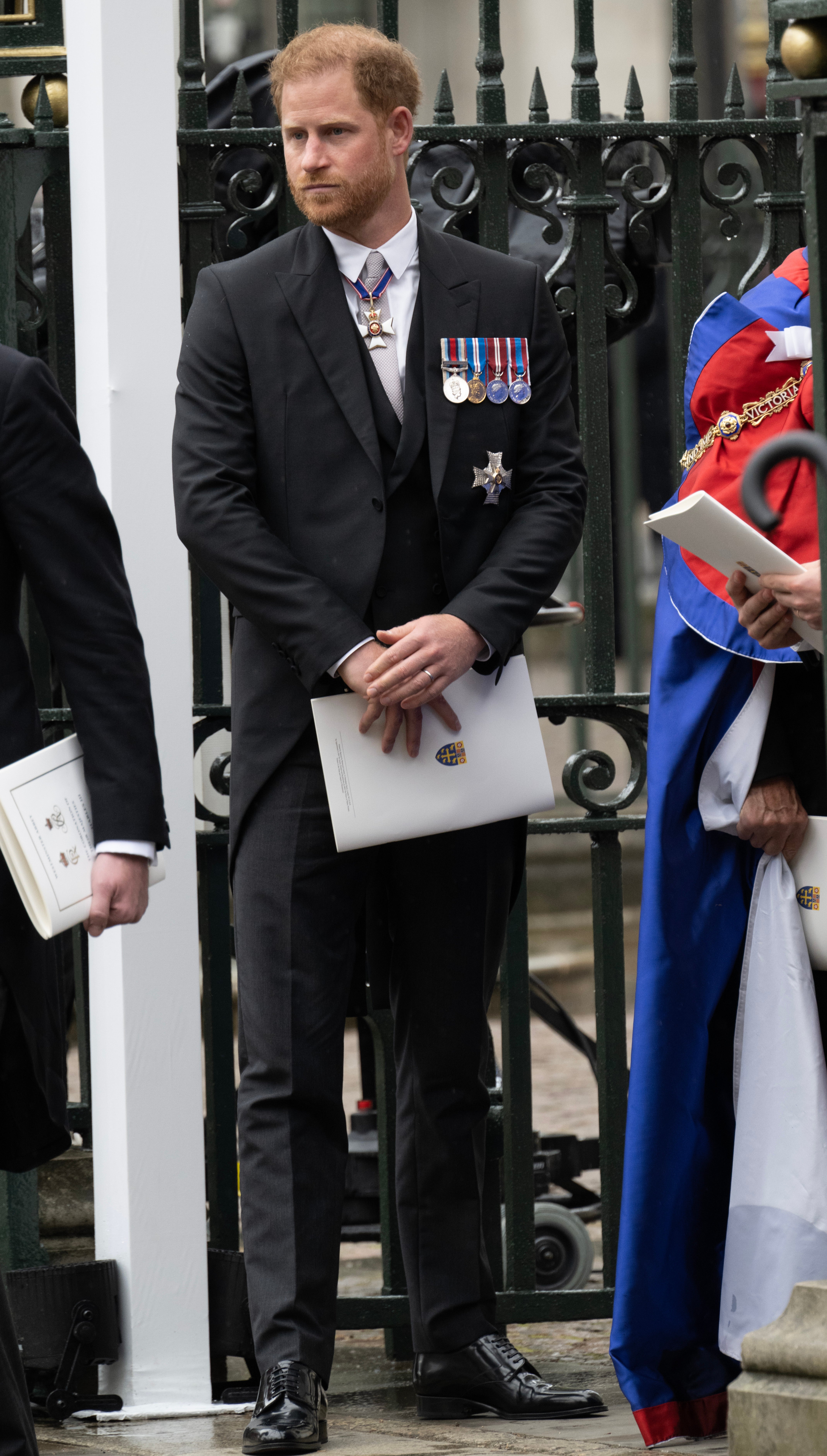 Prince Harry, Duke of Sussex attends the Coronation of King Charles III and Queen Camilla at Westminster Abbey on May 6, 2023