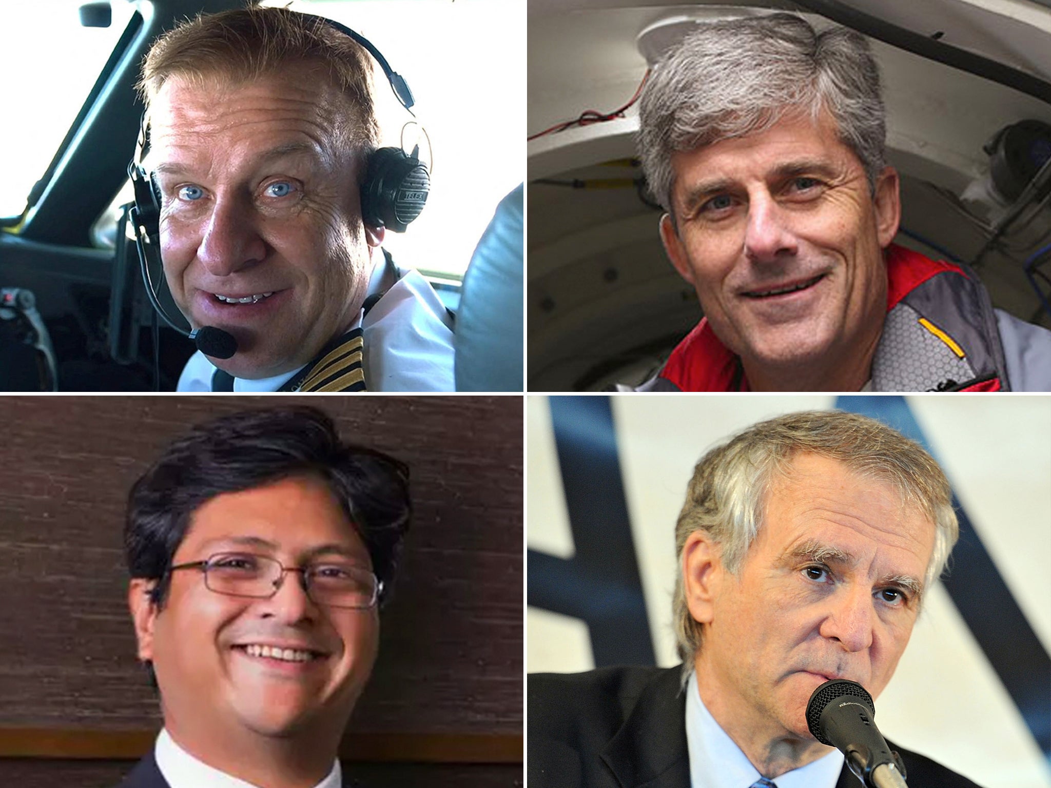 Four of the missing men aboard the Titan. Clockwise from top left: Hamish Harding, Stockton Rush, Paul-Henri Nargeolet and Shahzada Dawood