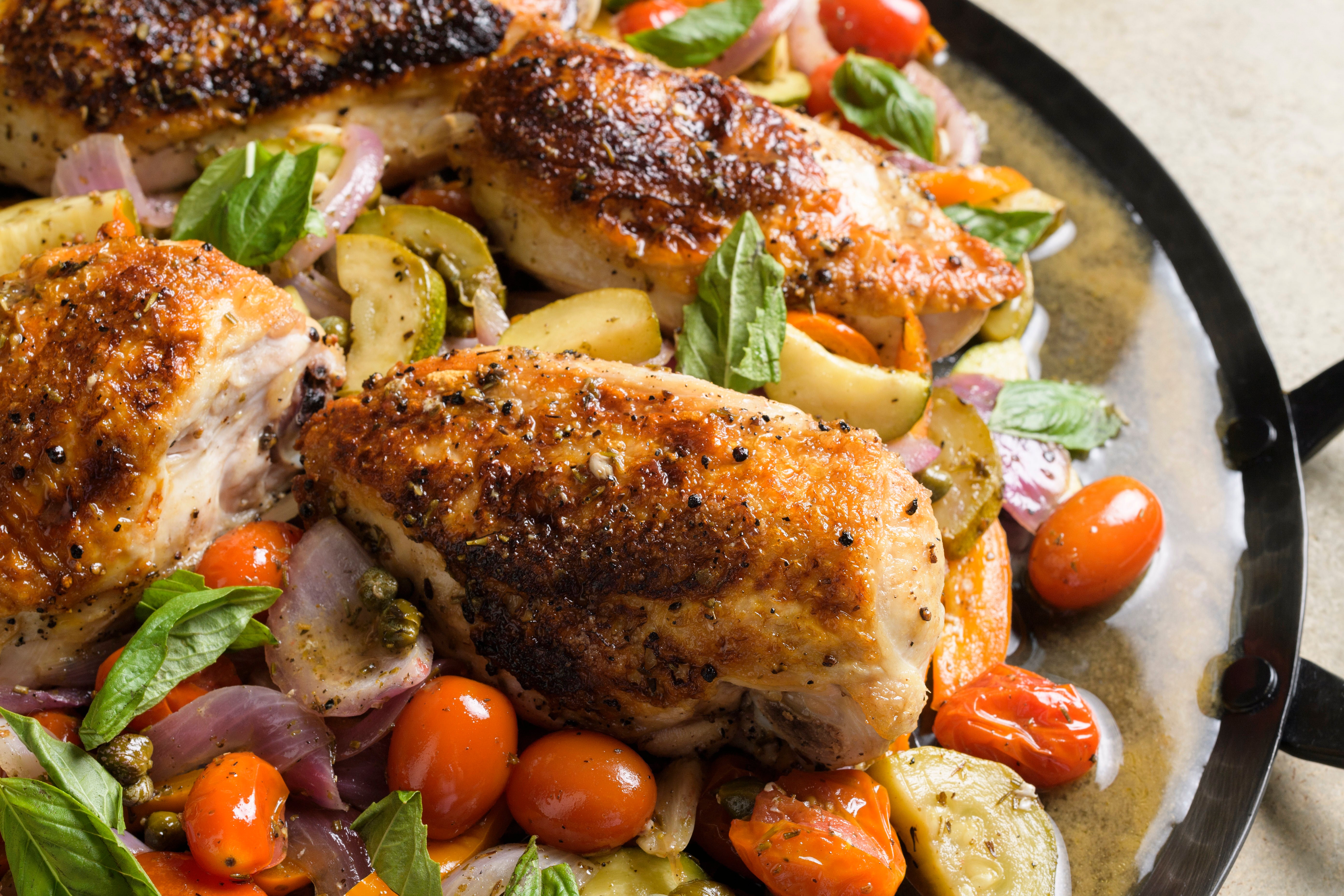 Food-MilkStreet-Pan-Roasted Chicken and Summer Vegetables