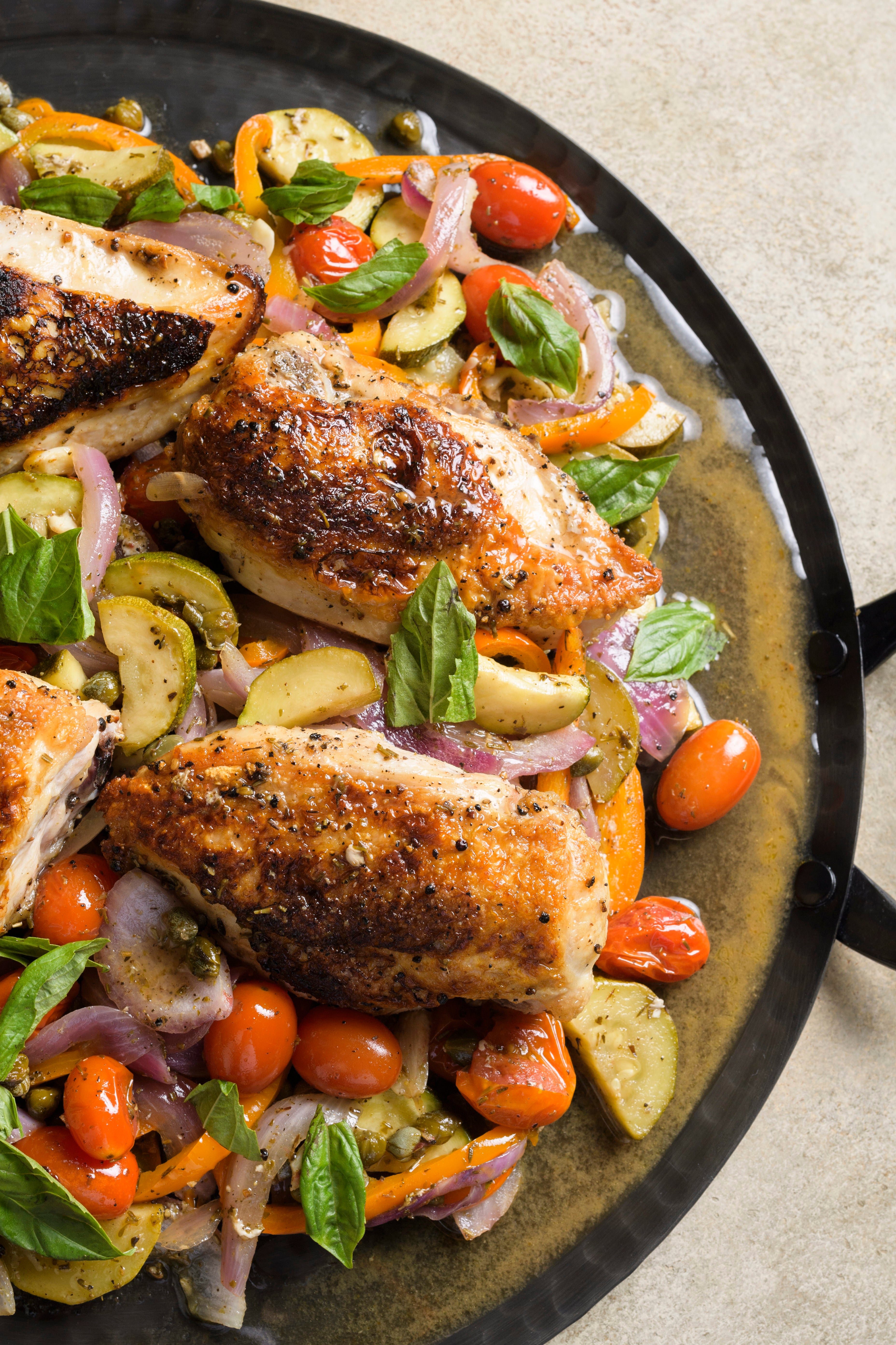 Food-MilkStreet-Pan-Roasted Chicken and Summer Vegetables