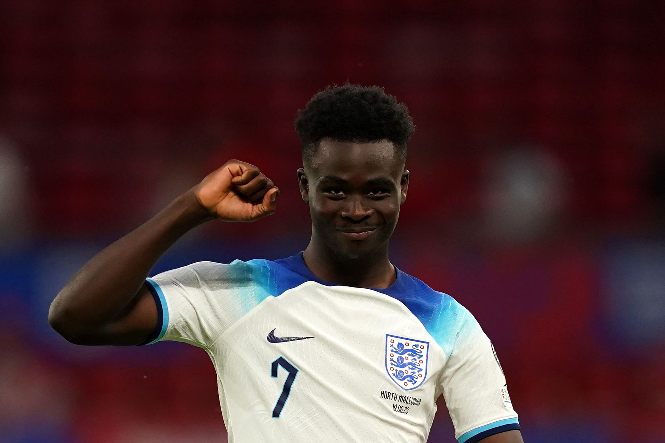 Bukayo Saka’s hat-trick against North Macedonia was England’s 12th this century (Martin Rickett/PA)