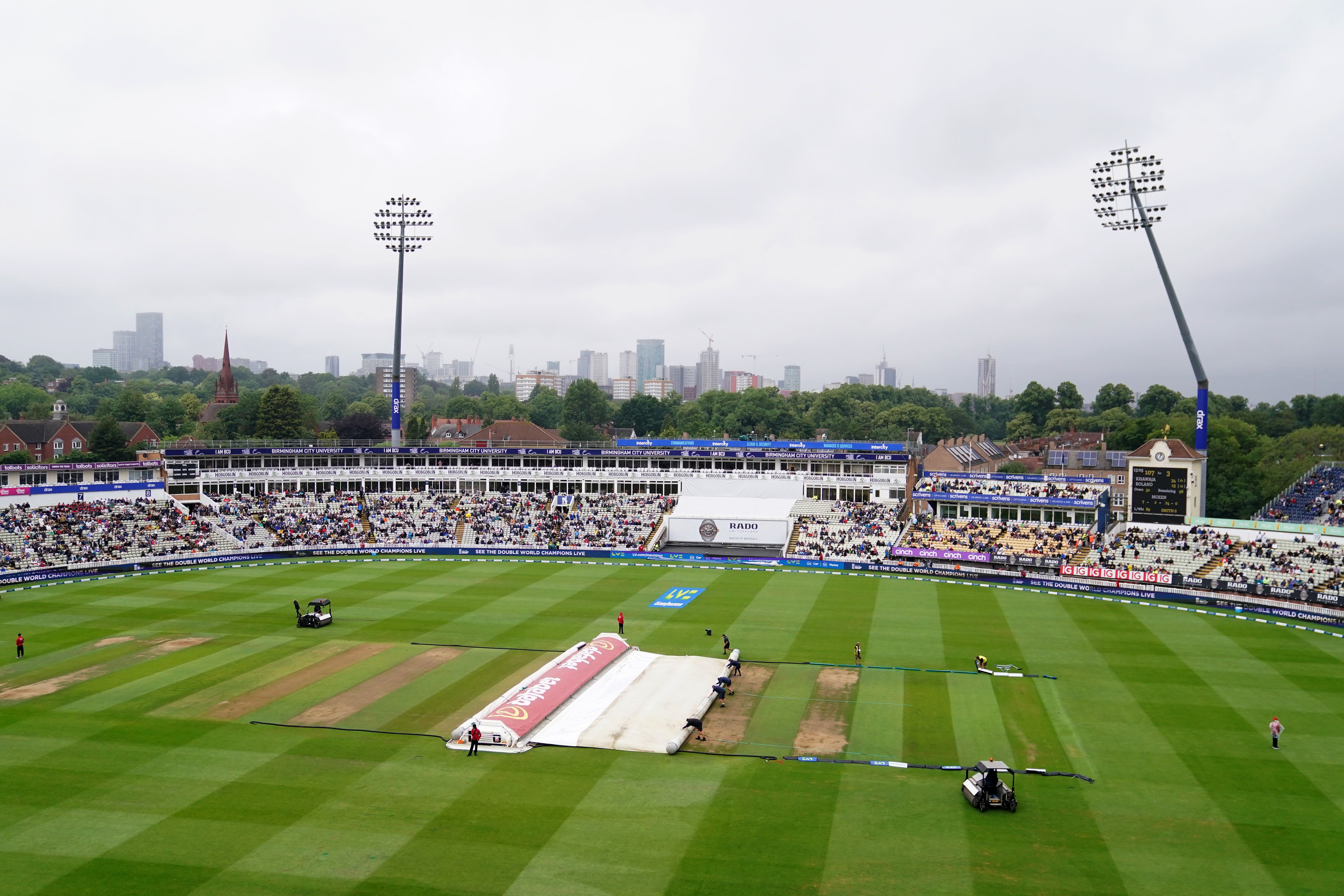 Play is due to resume at 2.15pm at Edgbaston (Martin Rickett/PA)