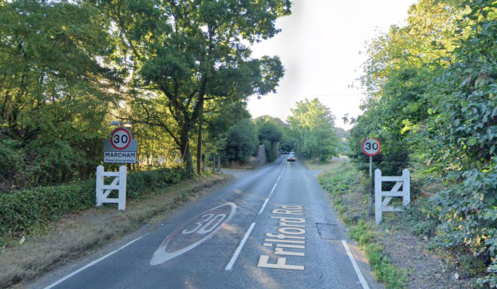 The crash happened shortly after midnight in the village of Marcham, Oxfordshire