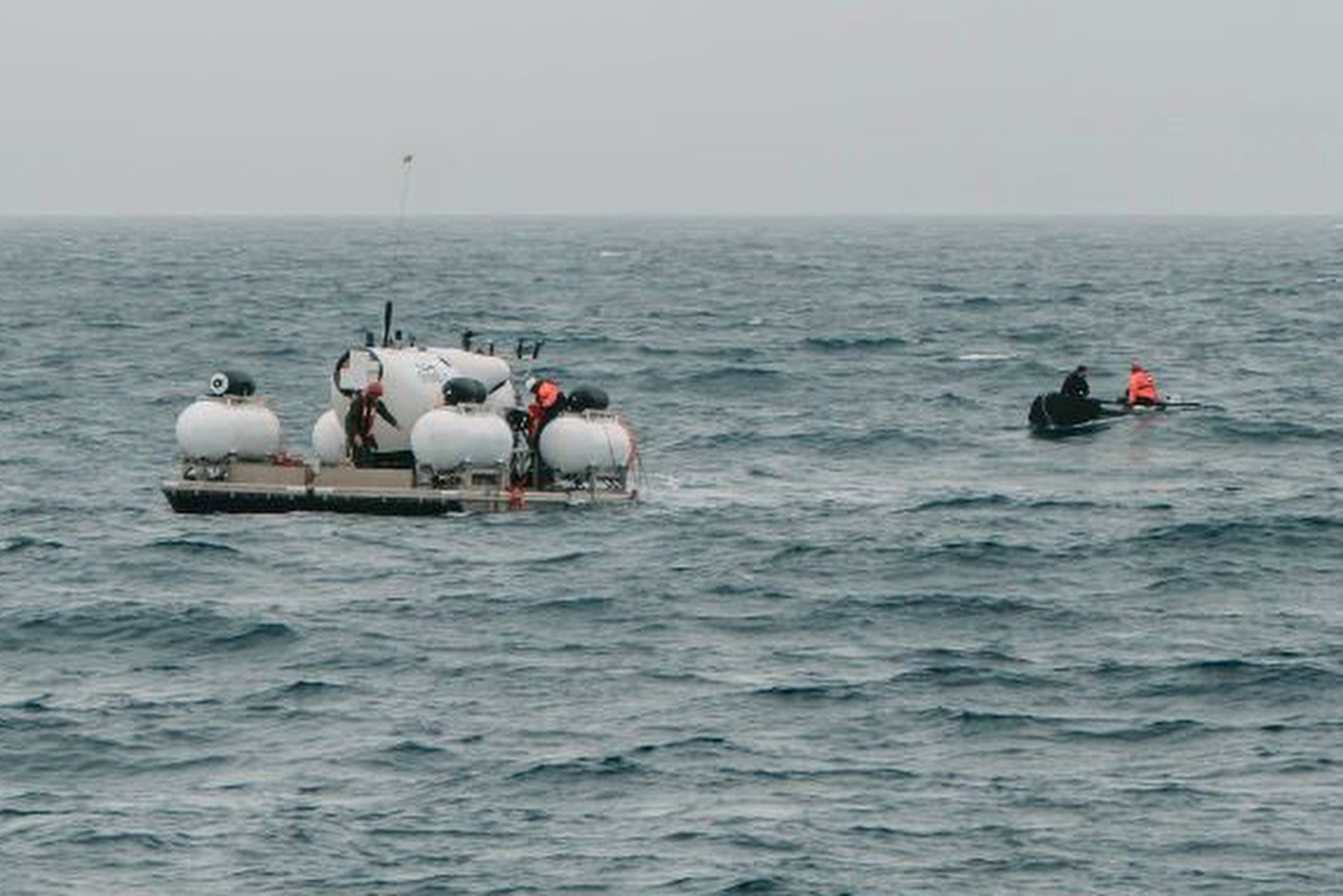 Titan submersible on the surface of the ocean