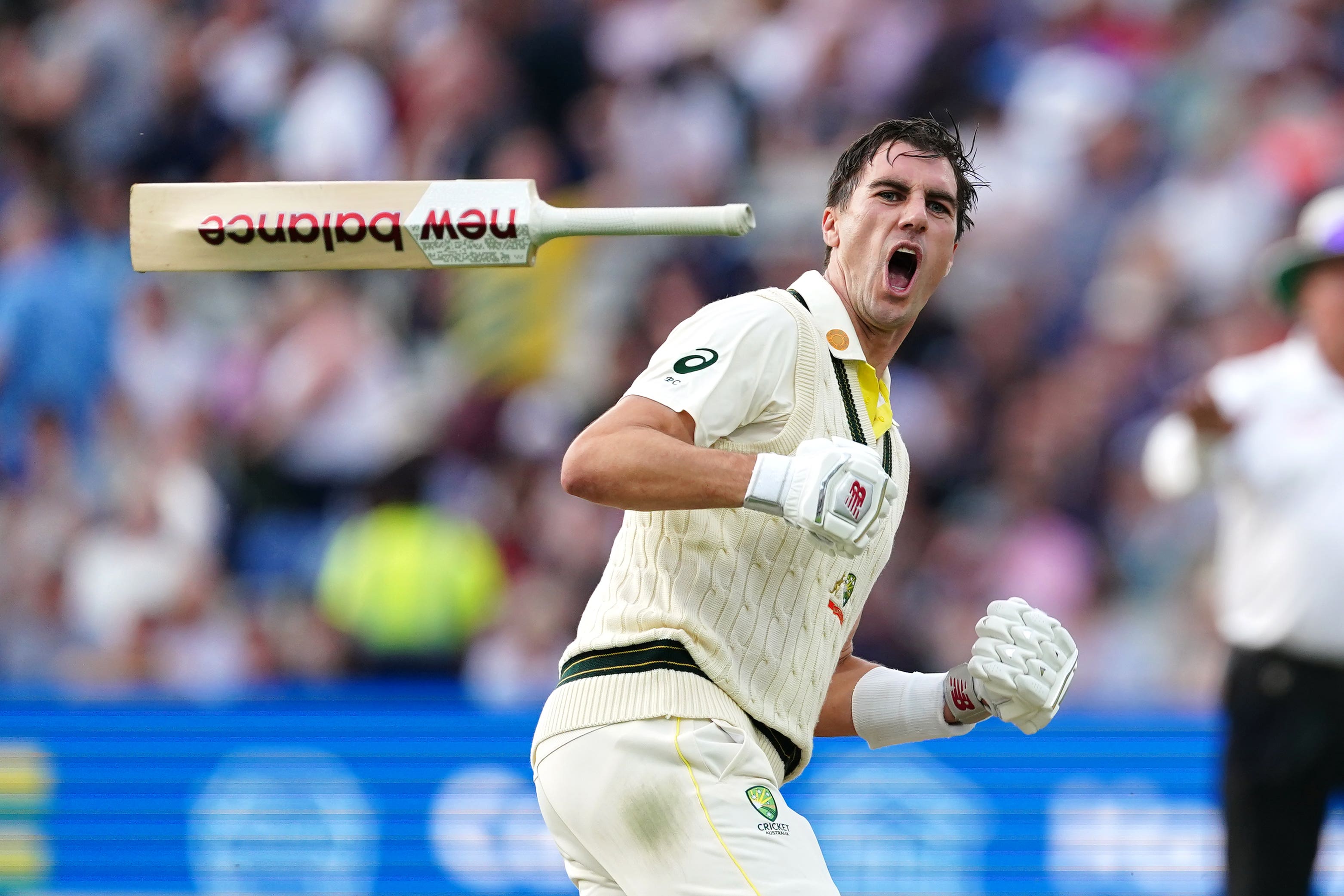 Pat Cummins savours the winning moment against England (Mike Egerton/PA)