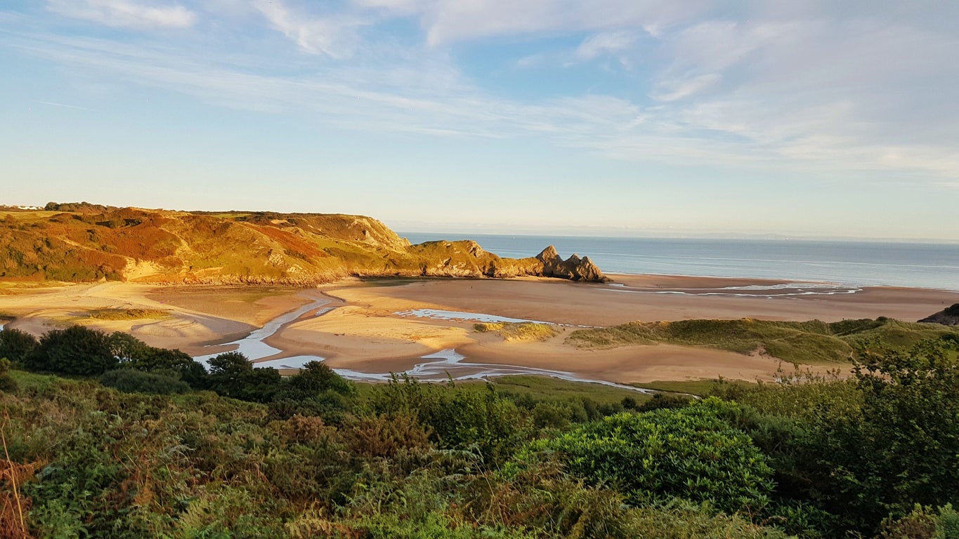 A view over Three Cliffs Bay