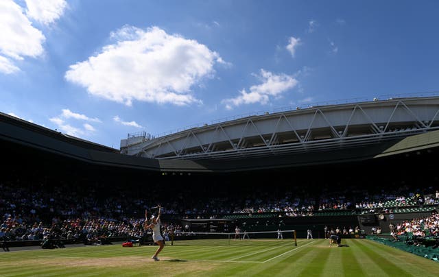 <p>A view inside Wimbledon’s Centre Court</p>