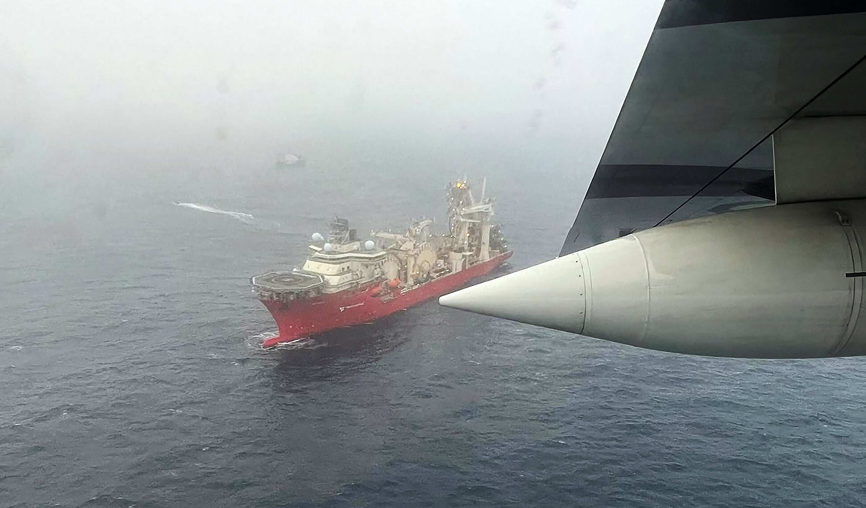 Bahamanian research vessel 'Deep Energy' on site during the ongoing search for the 21-foot submersible Titan, in Boston