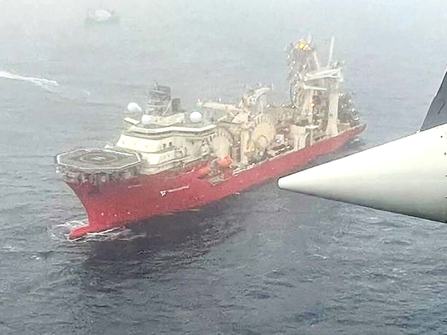 The Bahamanian research vessel ‘Deep Energy’ on site during the ongoing search for the 21-foot submersible Titan