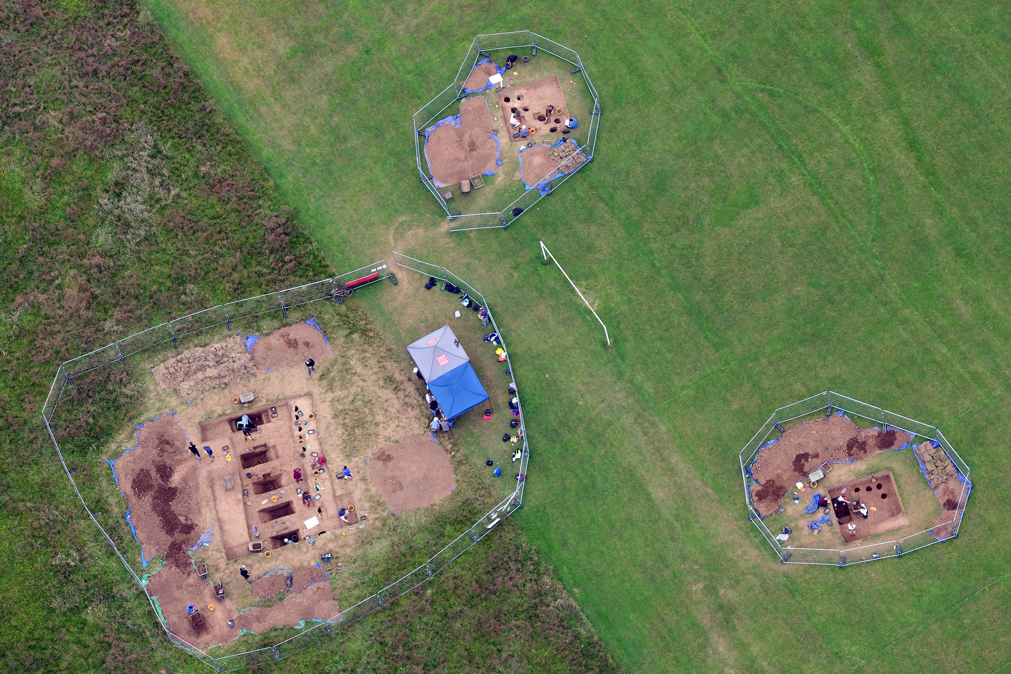 Archaeologists and volunteers are unearthing what is believed to be the earliest house in Cardiff (Crown Copyright RCAHMW/PA)