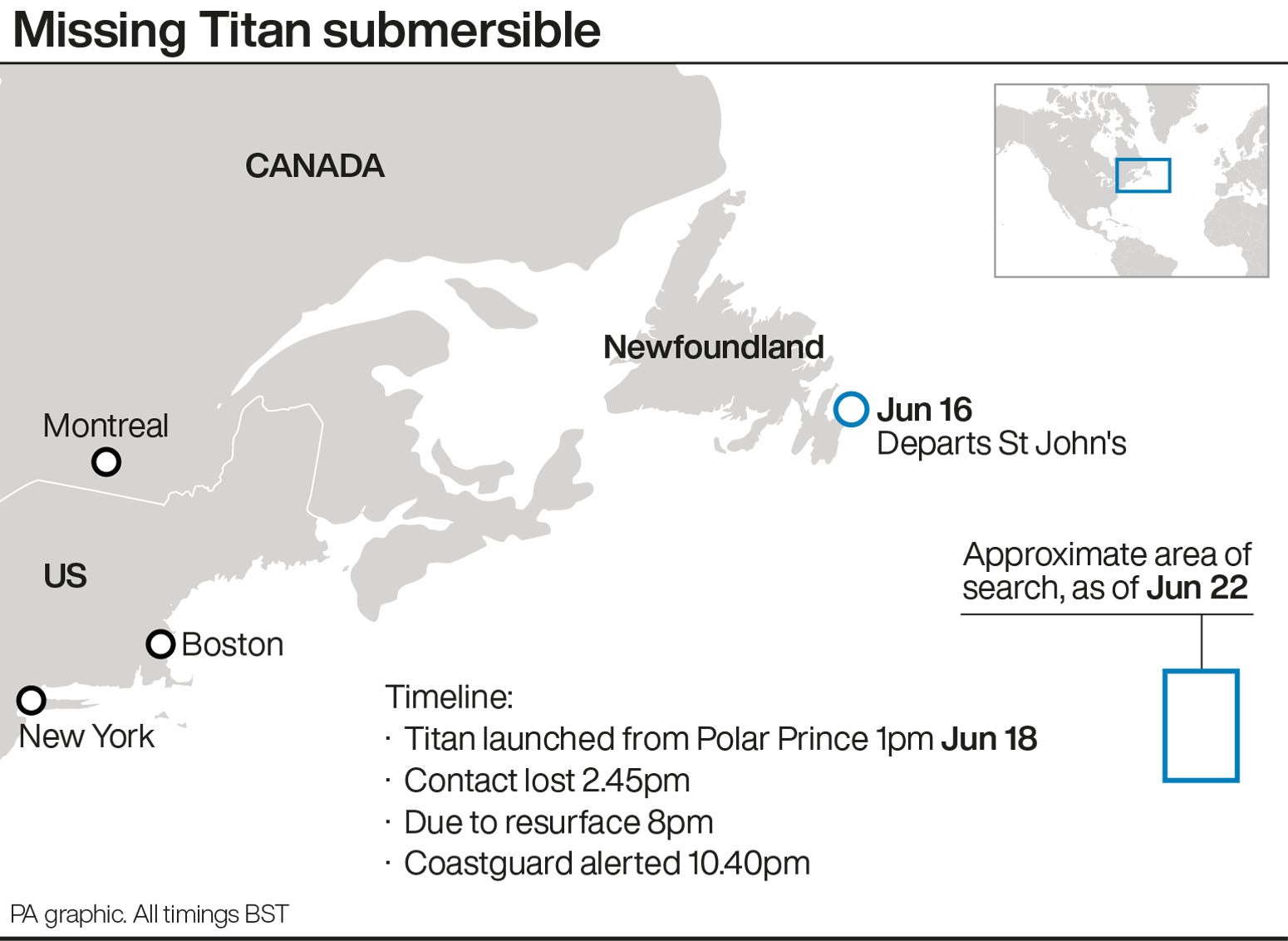 A massive search and rescue operation has been ongoing for four days after the watercraft submerged on Sunday morning from its support vessel