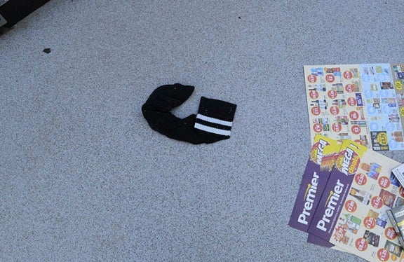 The sock left at the scene in the McColl’s store