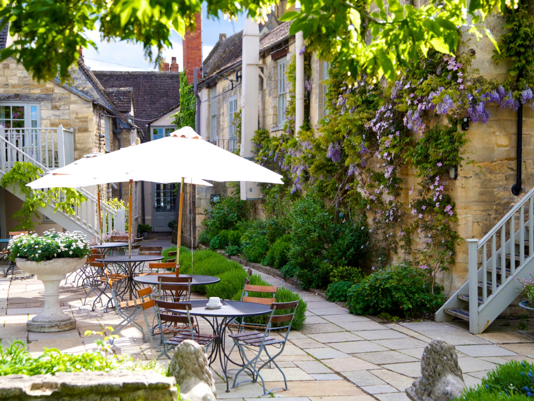 Enjoy delicious pub grub in a glorious terrace garden