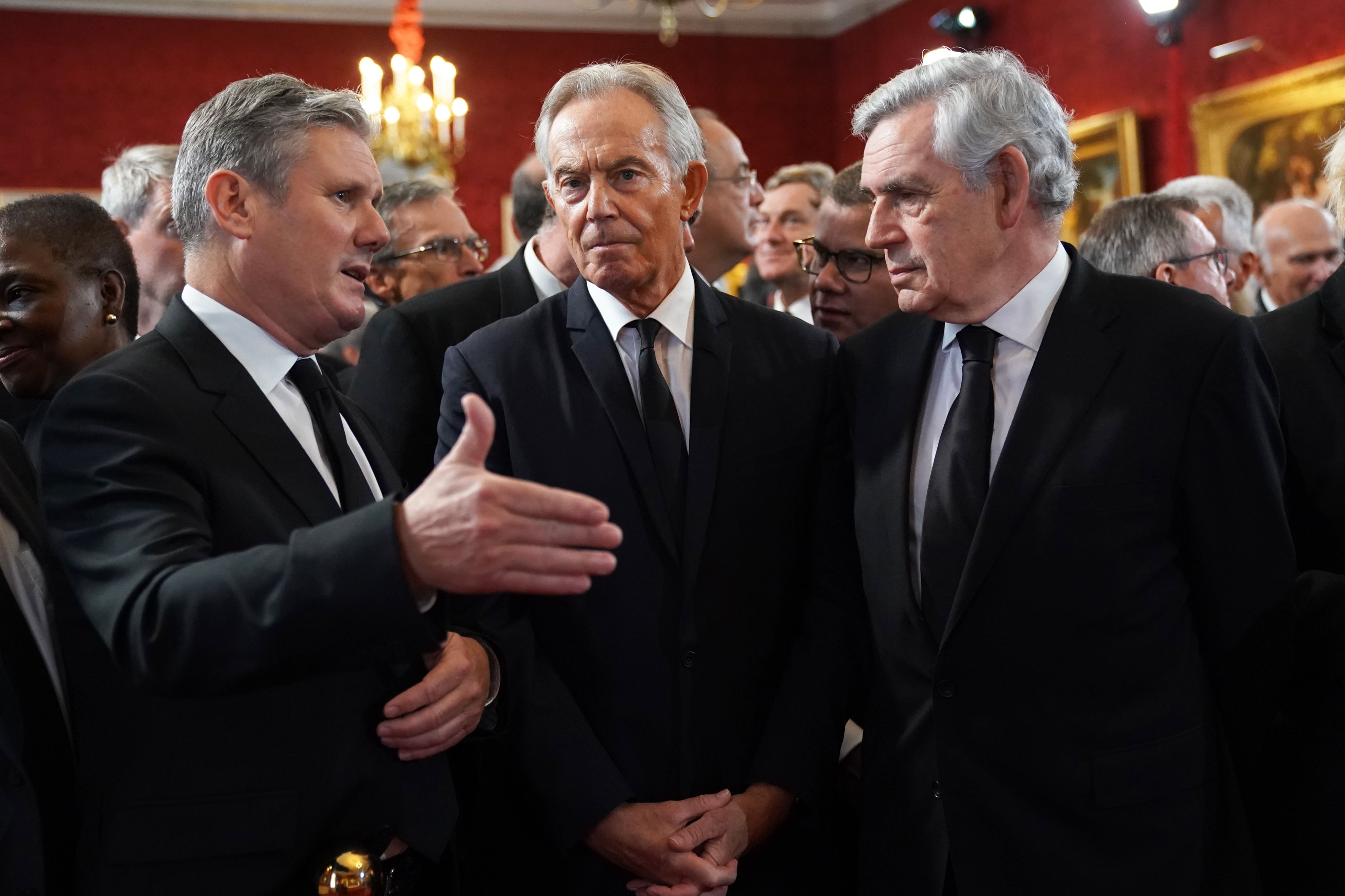 Labour leader Keir Starmer with former prime ministers Tony Blair and Gordon Brown