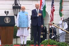 Biden mistakenly places hand on heart for wrong national anthem