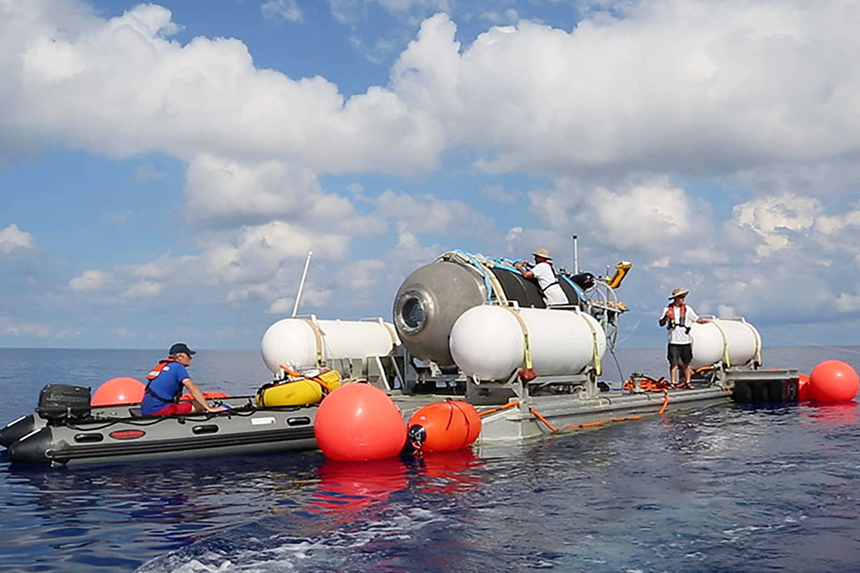 Titan submersible on the surface of the water