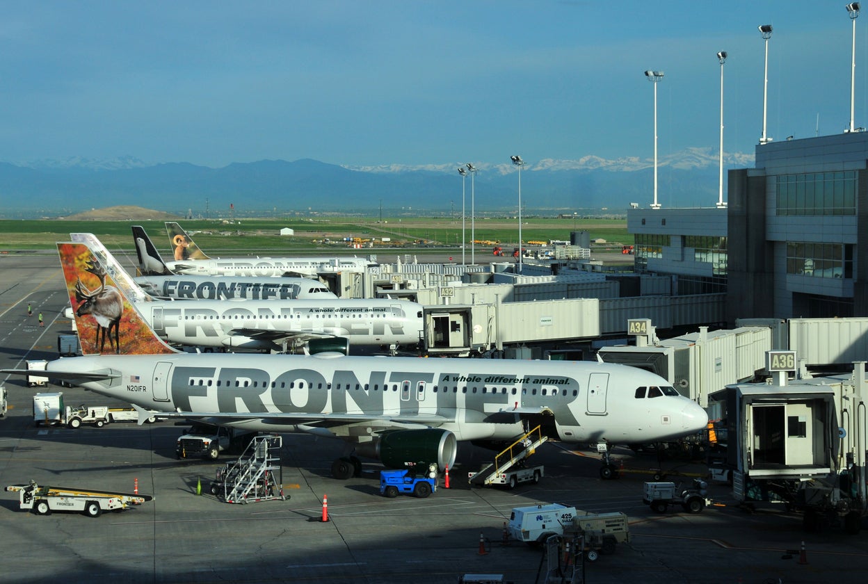 A Frontier Airlines flight was forced to return to Denver on Tuesday just 40 minutes after taking off