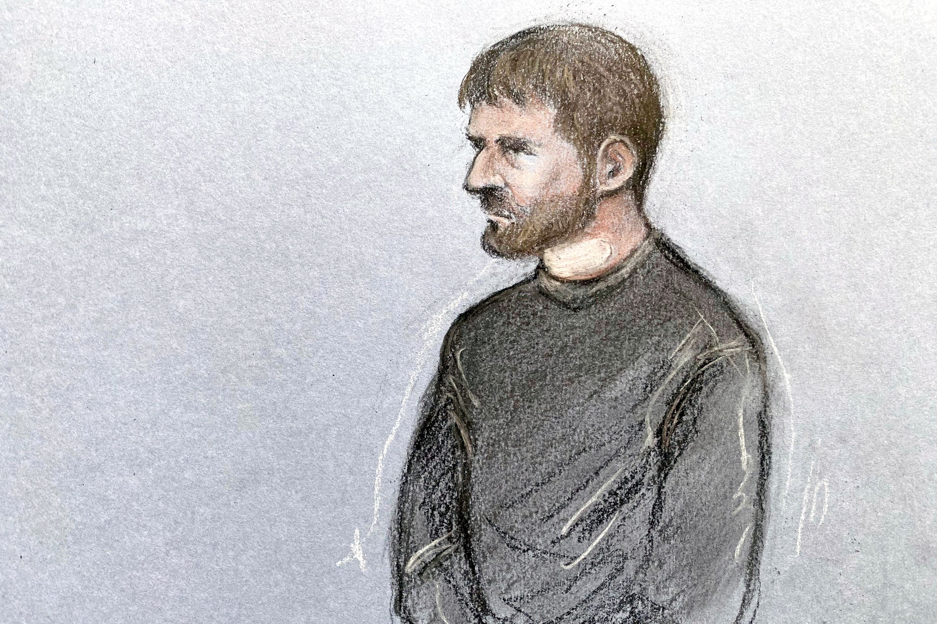 Court artist sketch Matteo Bottarelli at Willesden Magistrates’ Court in London (Elizabeth Cook/PA)