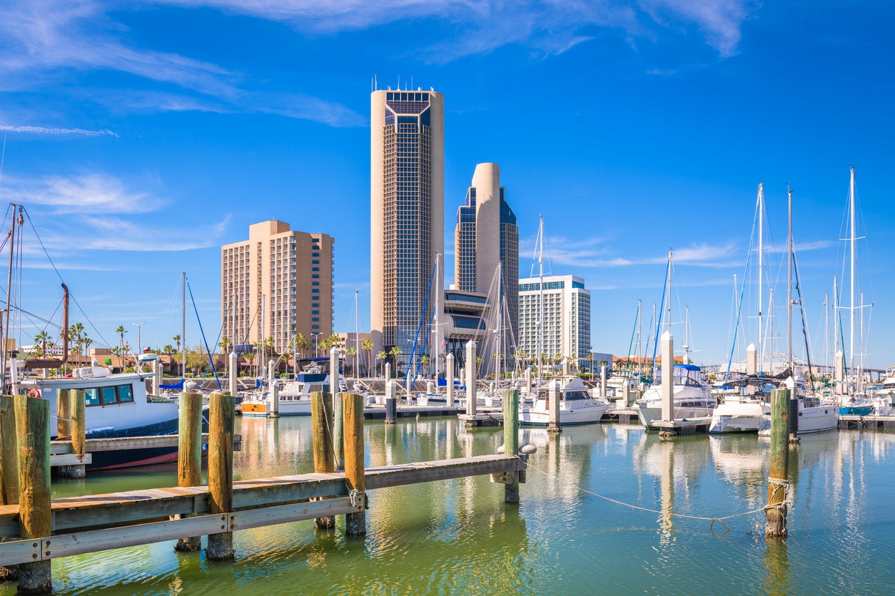 The coastal city sits on the Gulf of Mexico