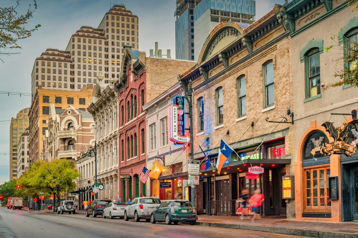 Austin’s downtown entertainment district on Sixth Street