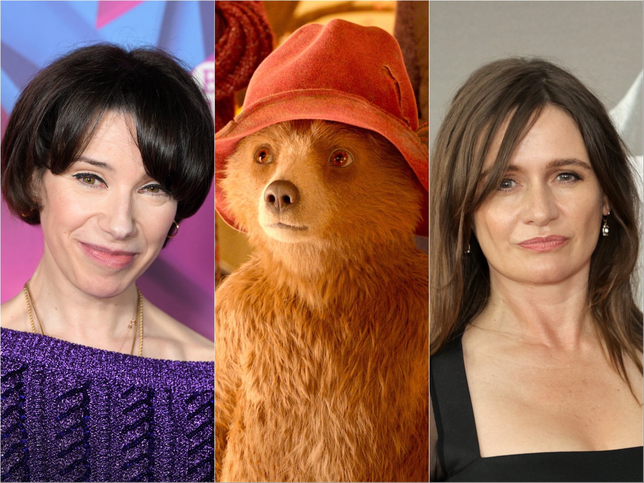 (From left) Sally Hawkins, Paddington Bear and Emily Mortimer