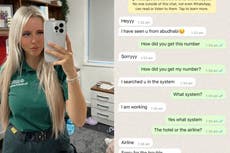 Woman says airline contractor sent her WhatsApp messages after searching database for her number: ‘Terrifying’