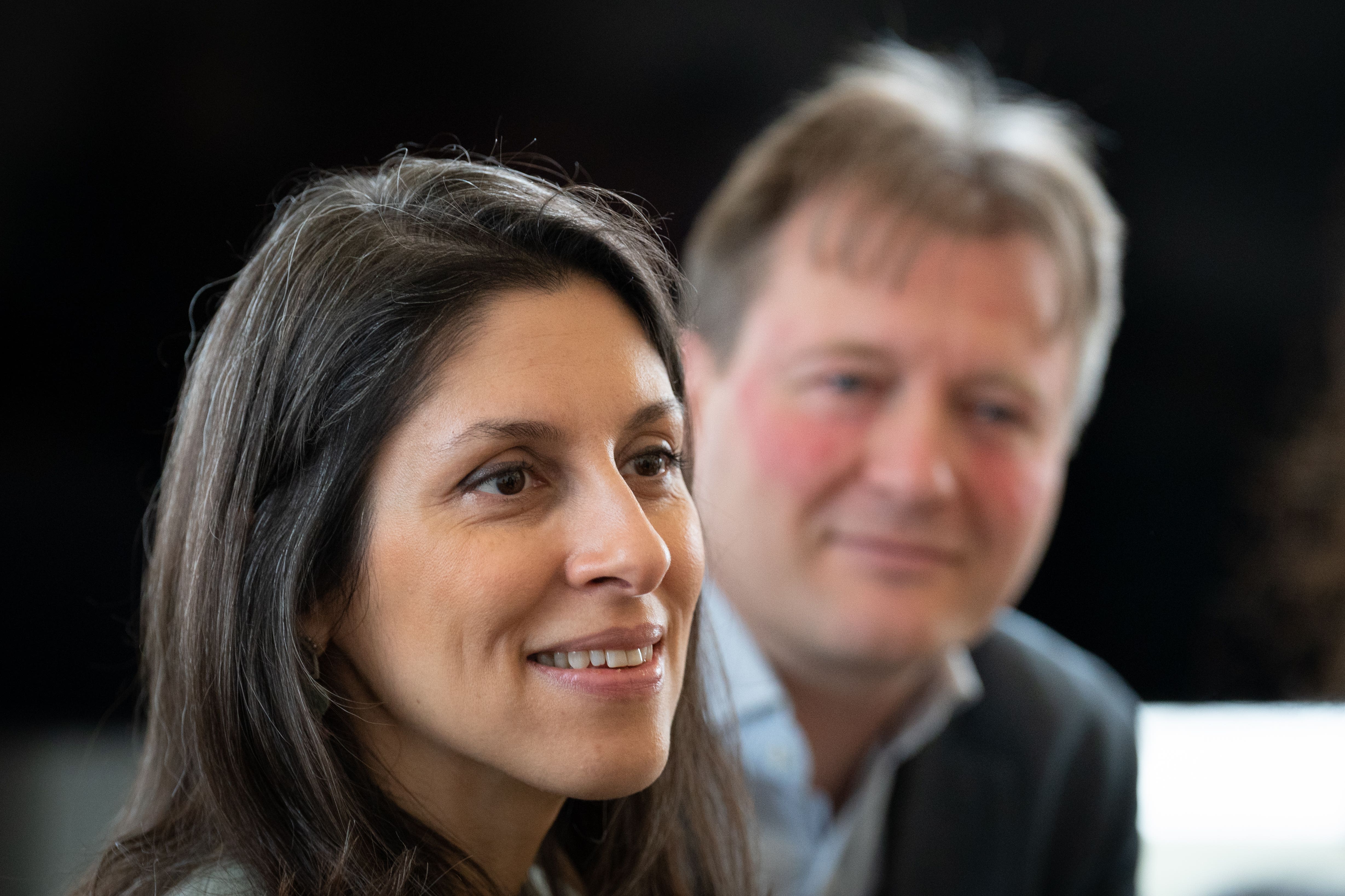 Nazanin Zaghari-Ratcliffe and her husband Richard Ratcliffe (Stefan Rousseau/PA)