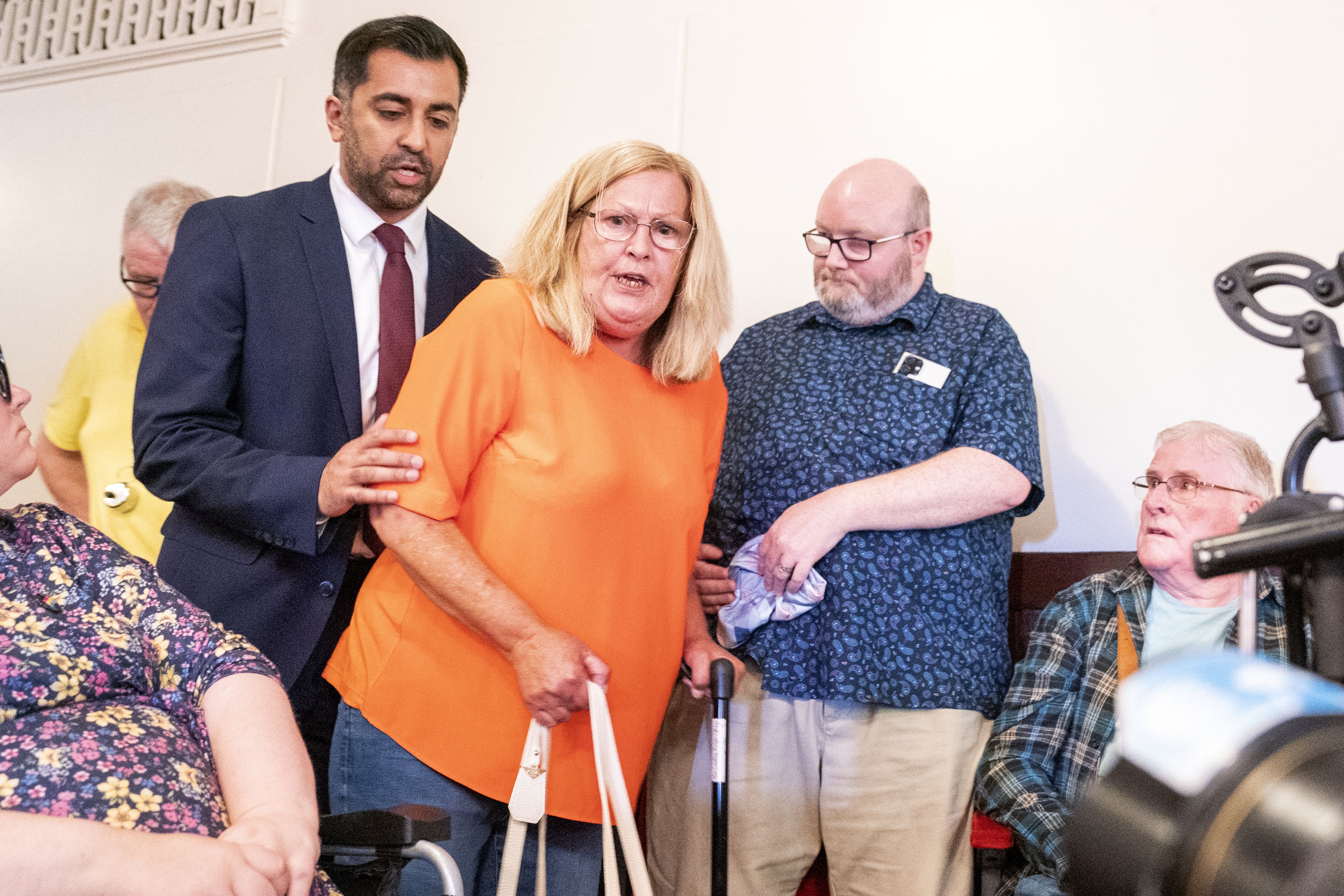 Theresa Mallett interrupted Humza Yousaf’s speech at the SNP independence convention (Jane Barlow/PA)