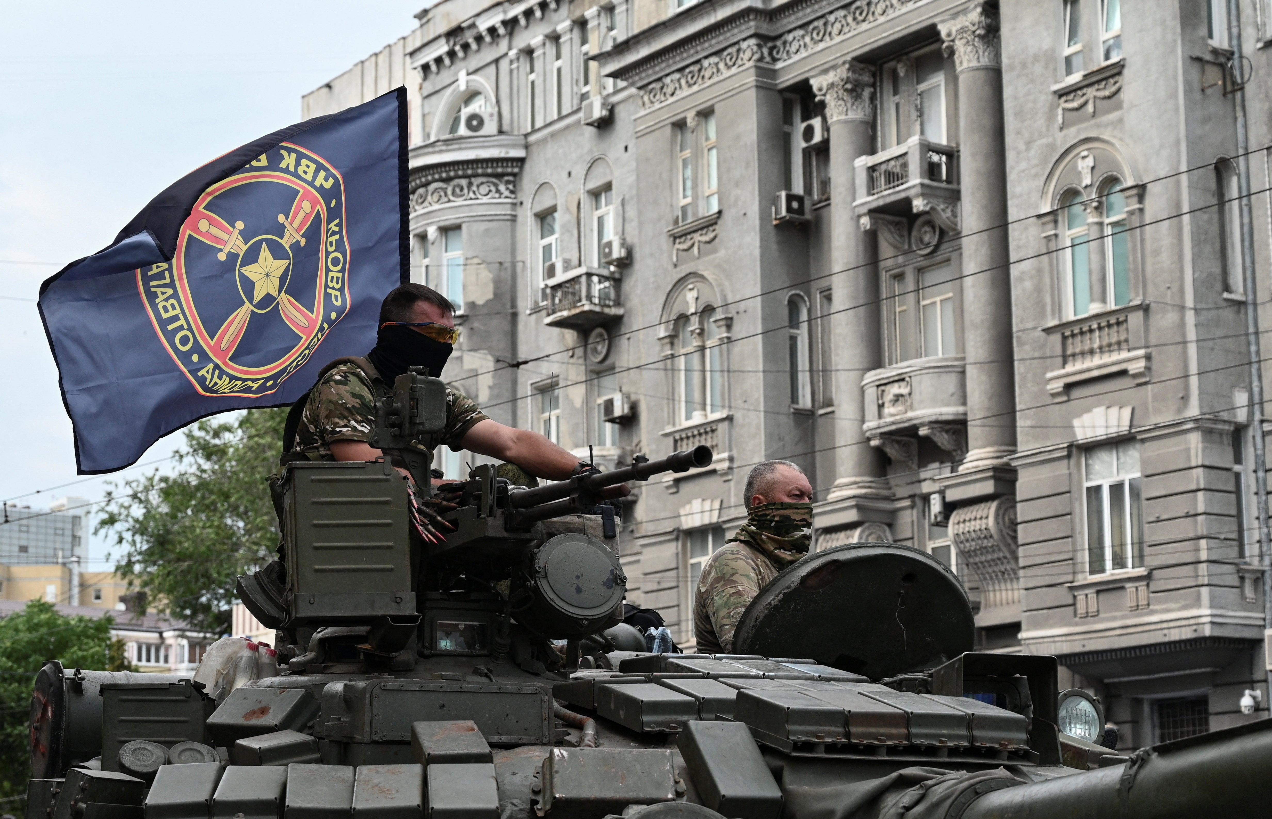 Wagner Group fighters in Rostov-on-Don