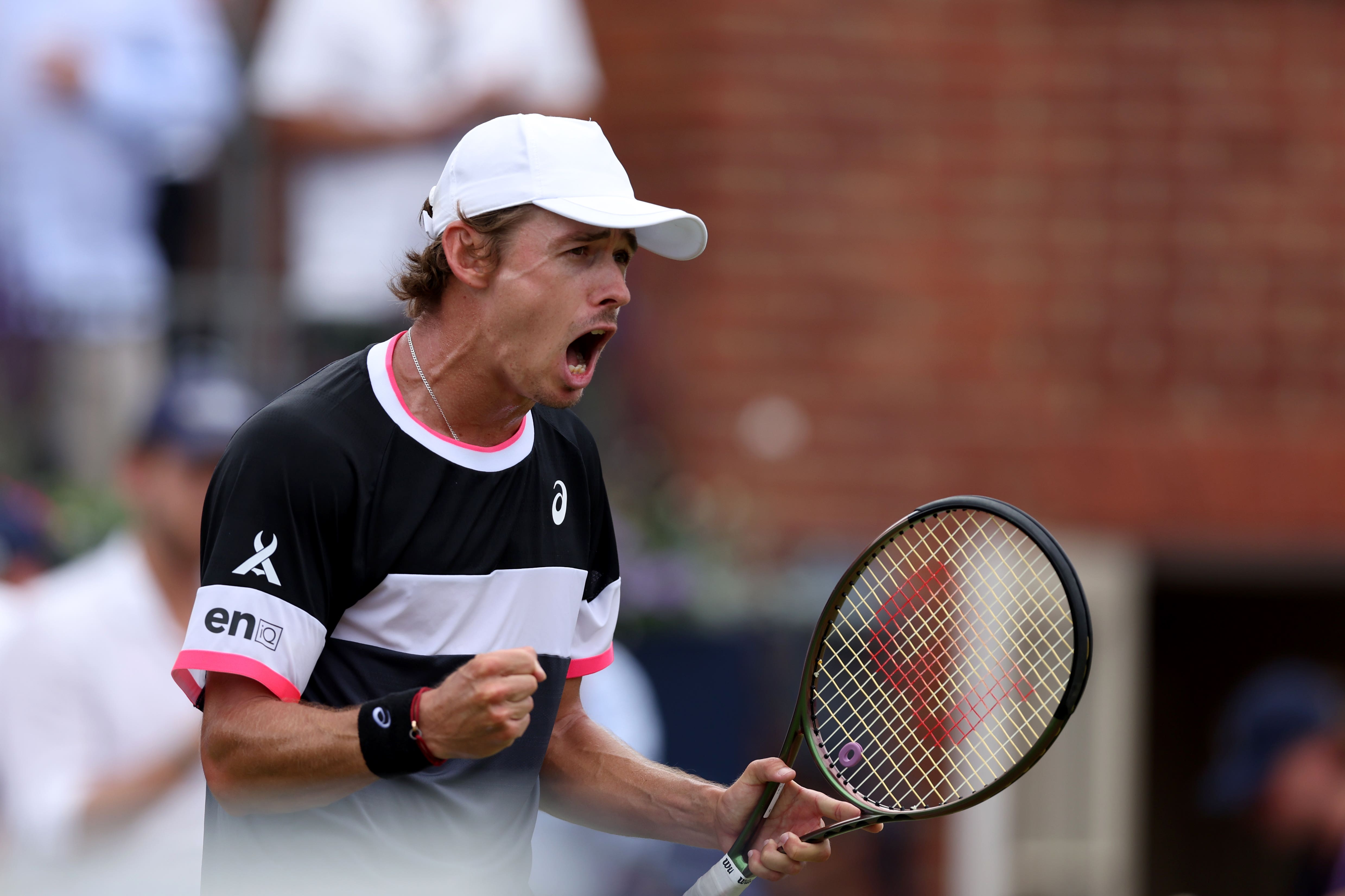 Alex De Minaur celebrates after beating Holger Rune (Steven Paston/PA)