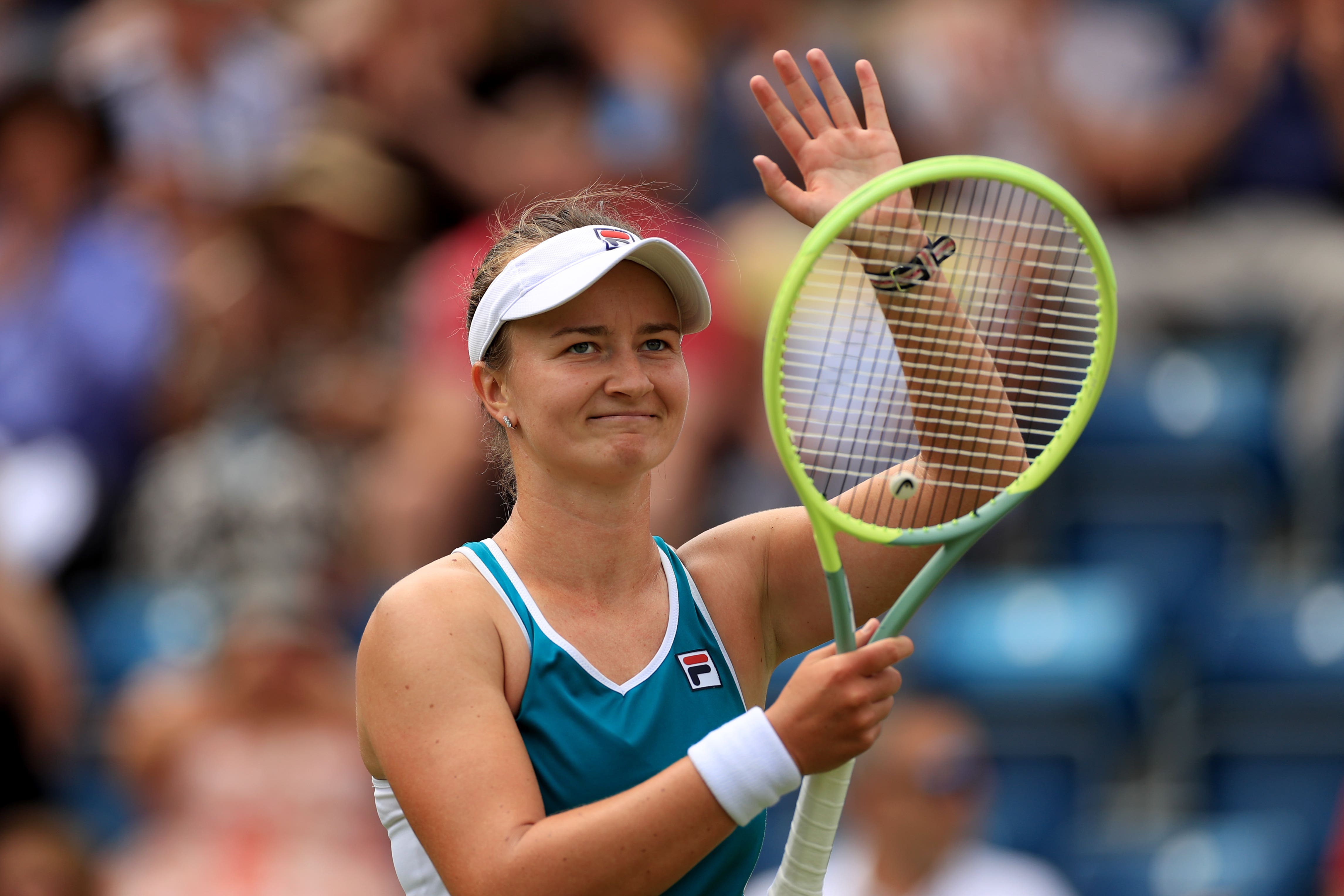 Barbora Krejcikova celebrates reaching the final in Birmingham (Bradley Collyer/PA)