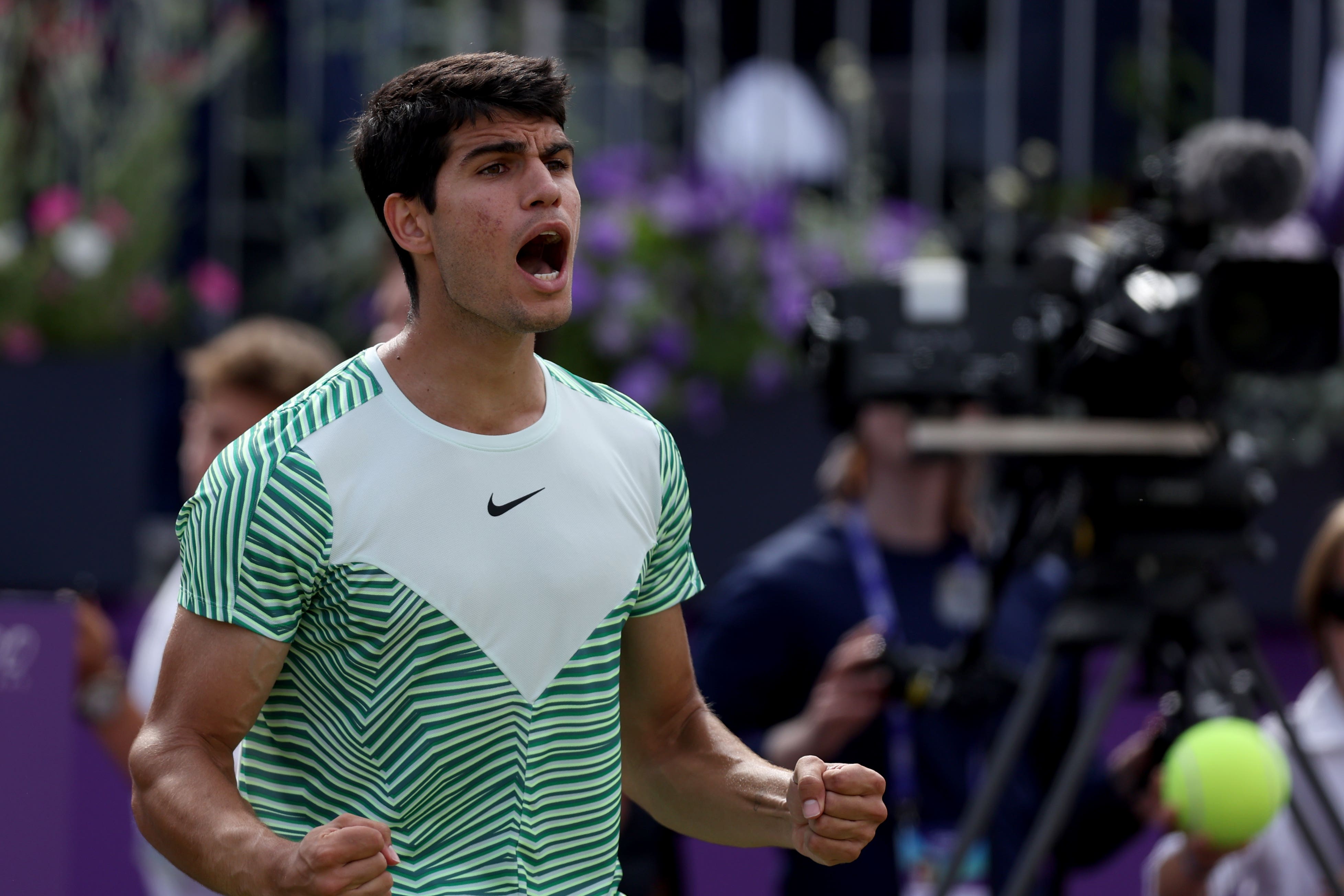 Carlos Alcaraz is into the final at Queen’s Club (Steven Paston/PA)