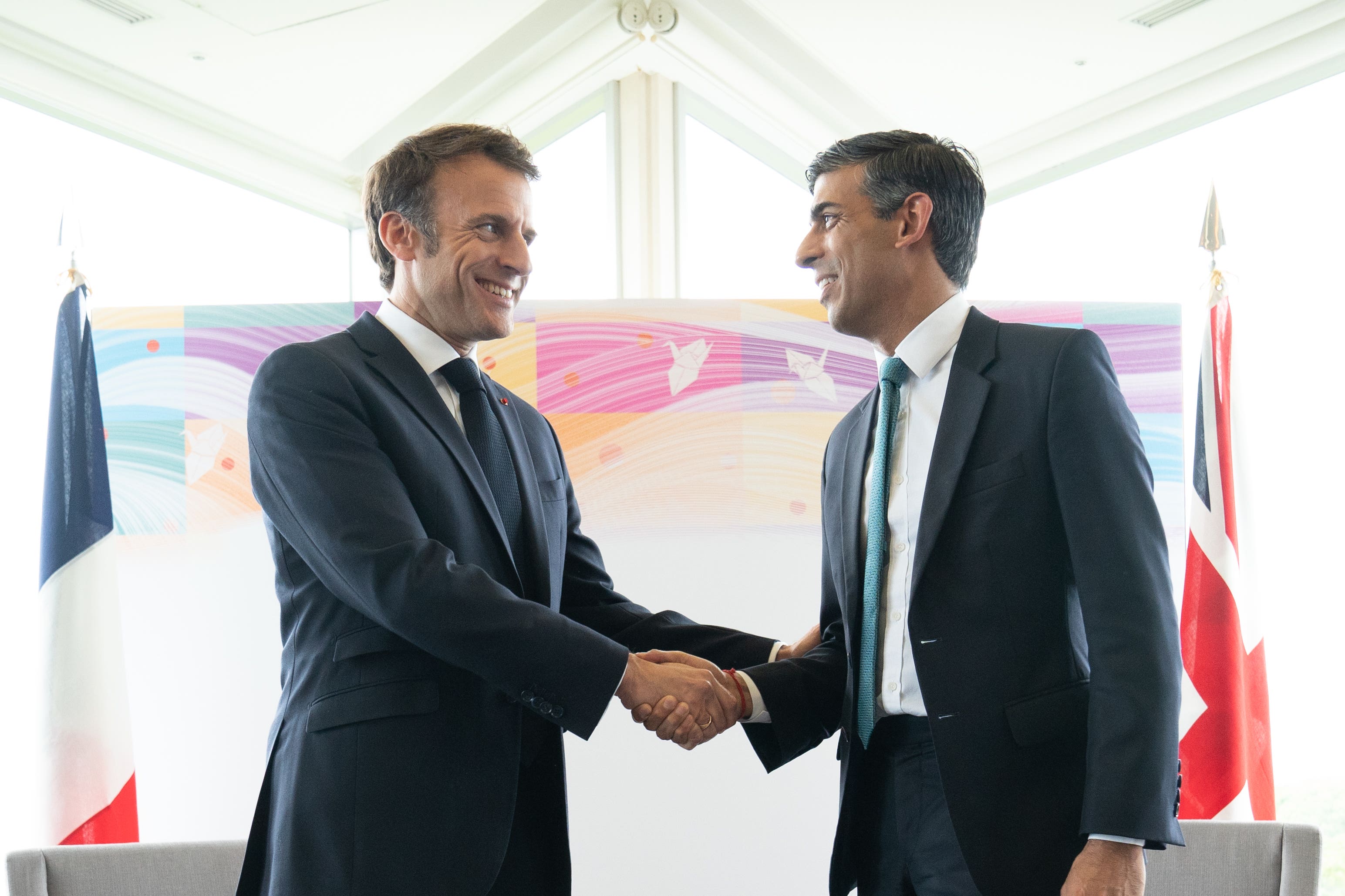 Rishi Sunak has forged small boat patrols deals with Emmanuel Macron