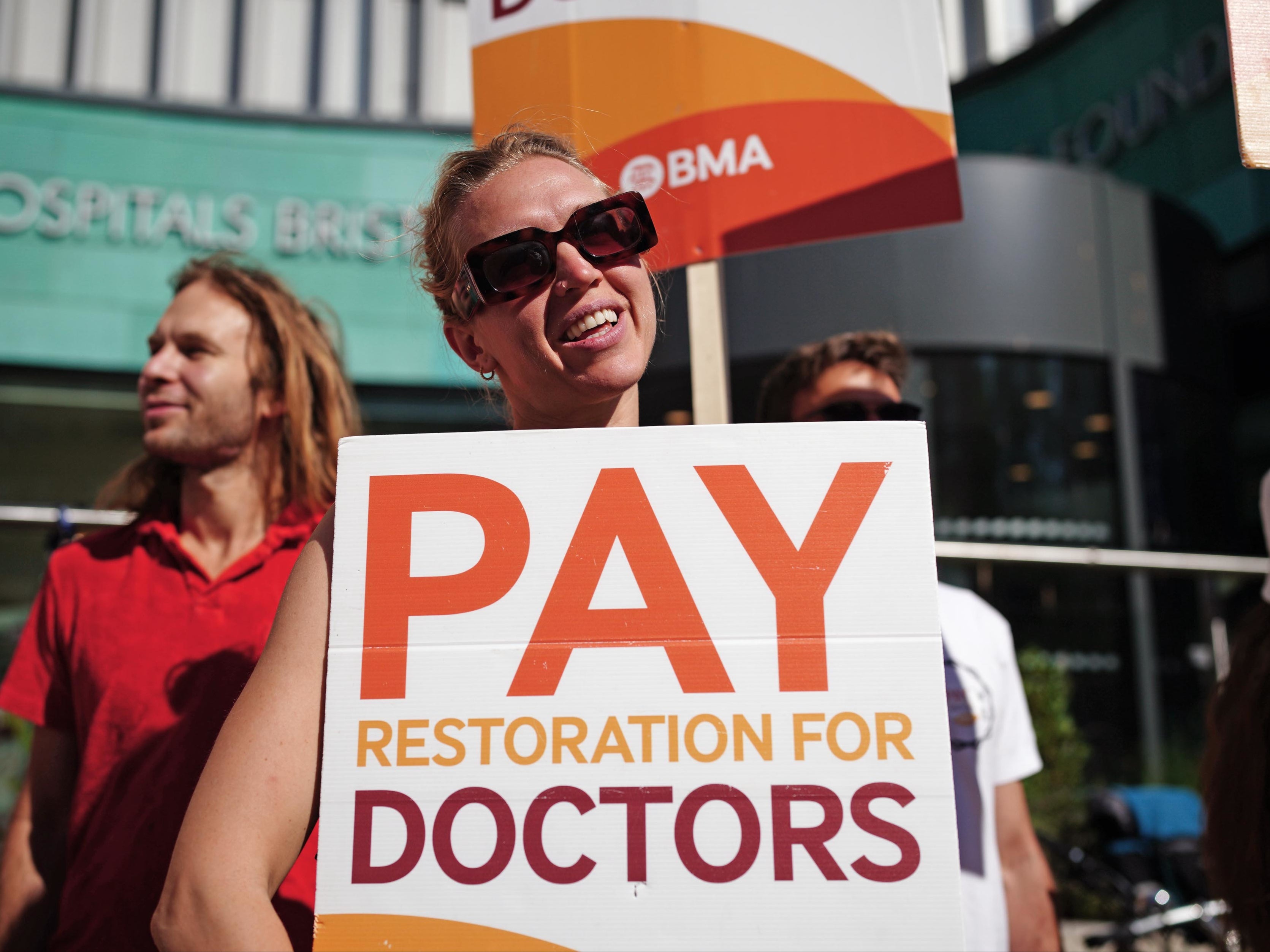 Striking junior doctors from British Medical Association on the picket line