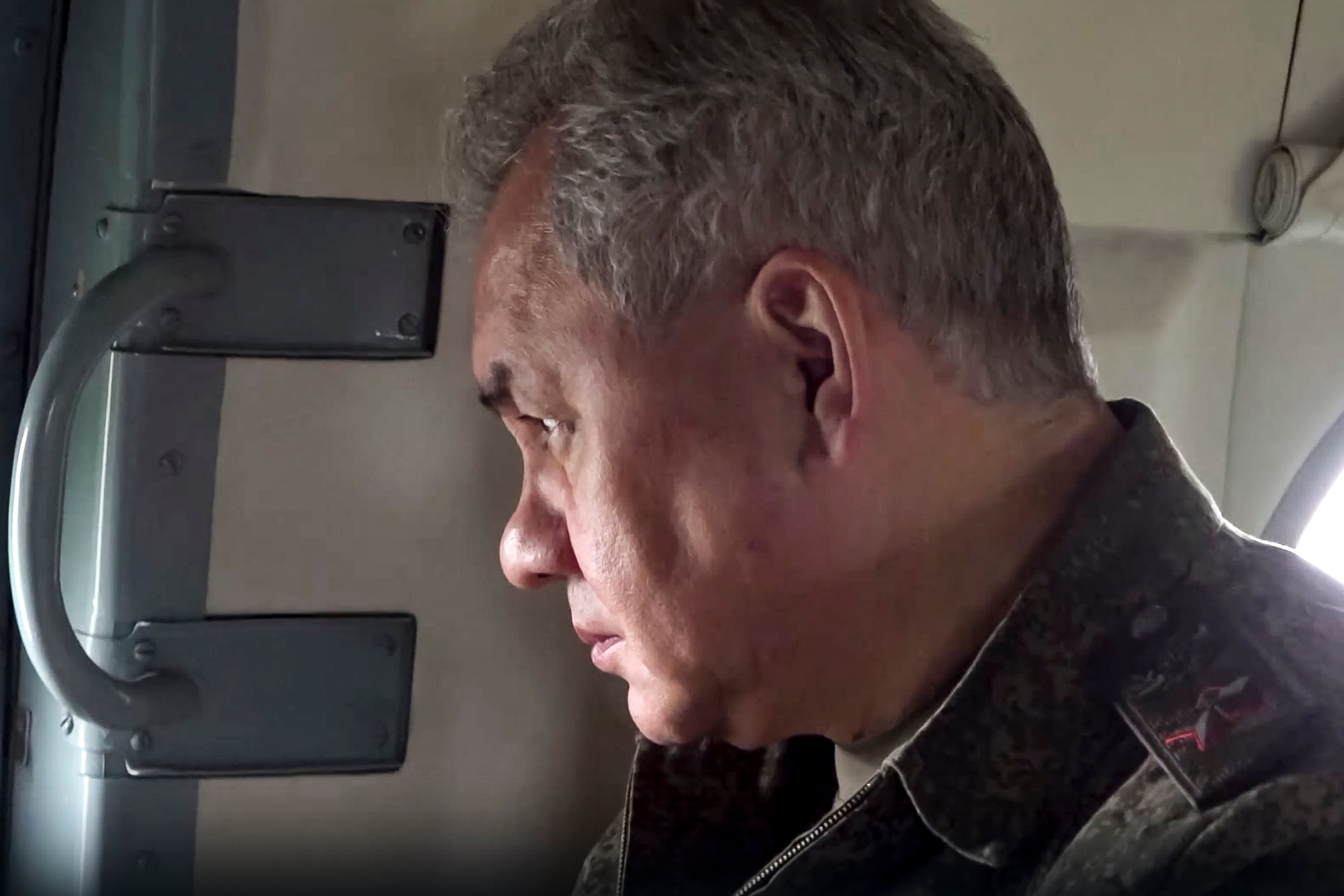 Sergei Shoigu was filmed inside his helicopter