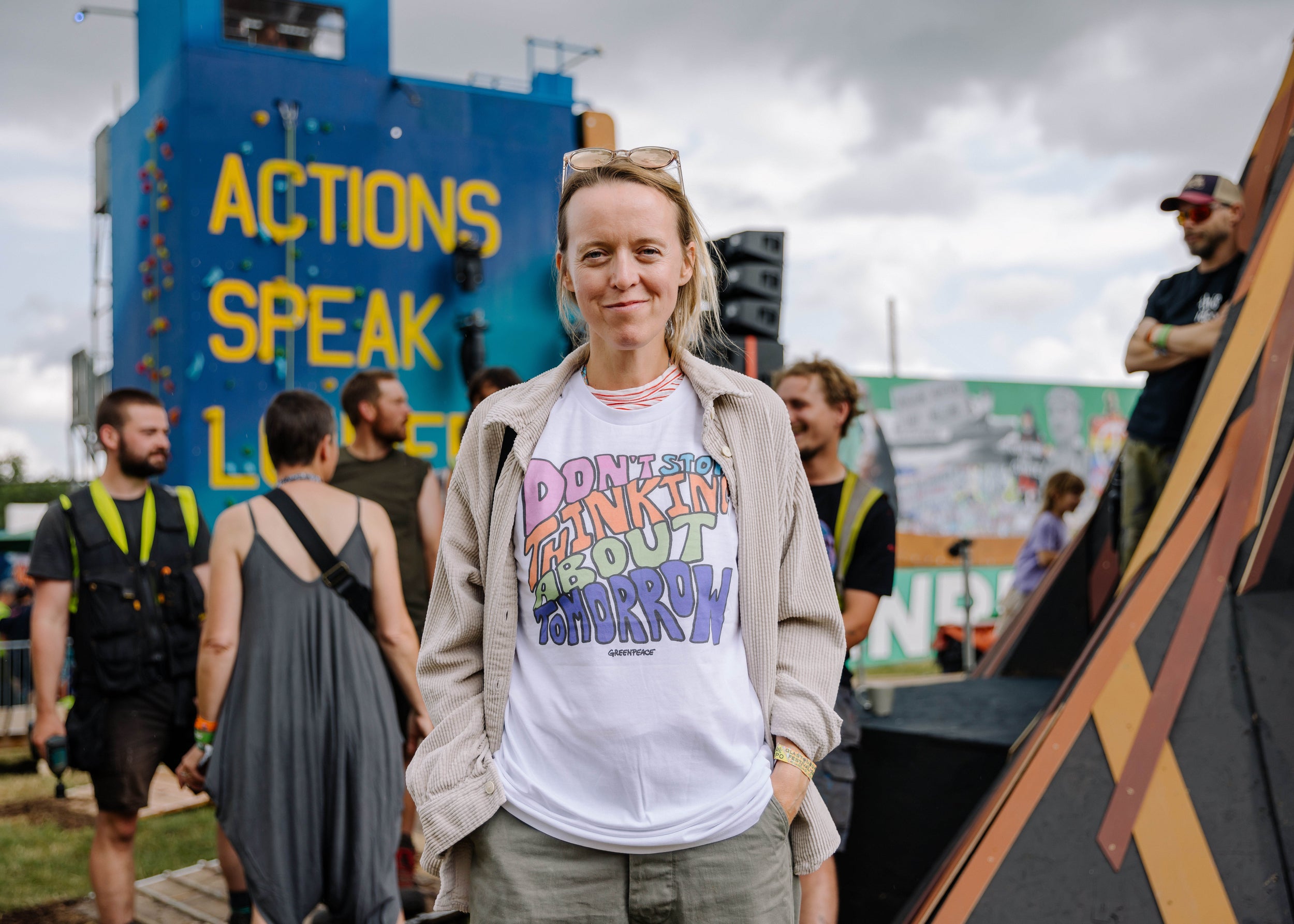 Emily Eavis on the Glastonbury Festival site