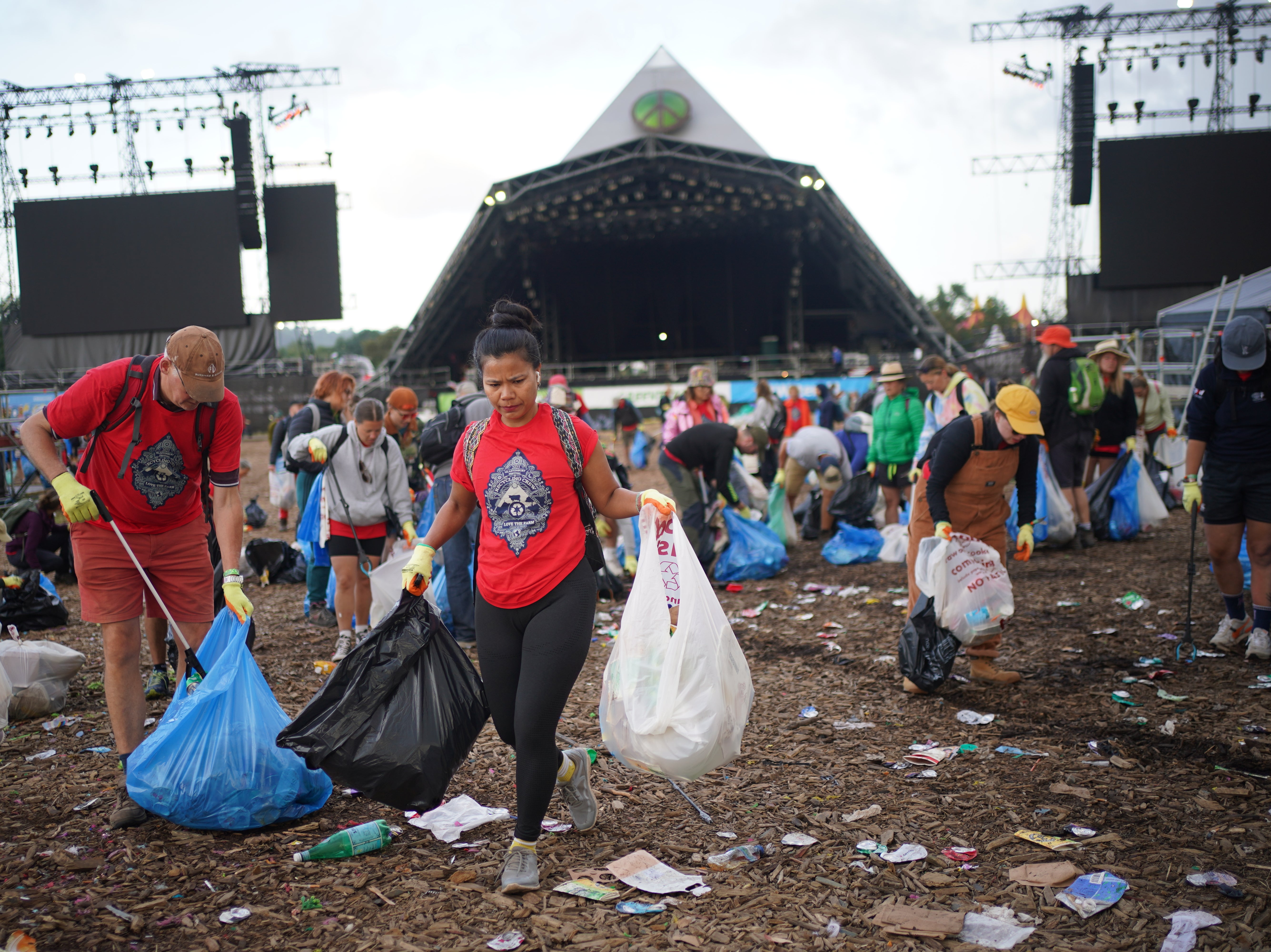 Glastonbury site clean-up operation in progress