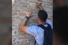 What happened to the tourist accused of carving his name into Rome Colosseum wall?