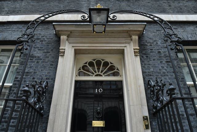 <p>The front door of number 10 Downing Street </p>