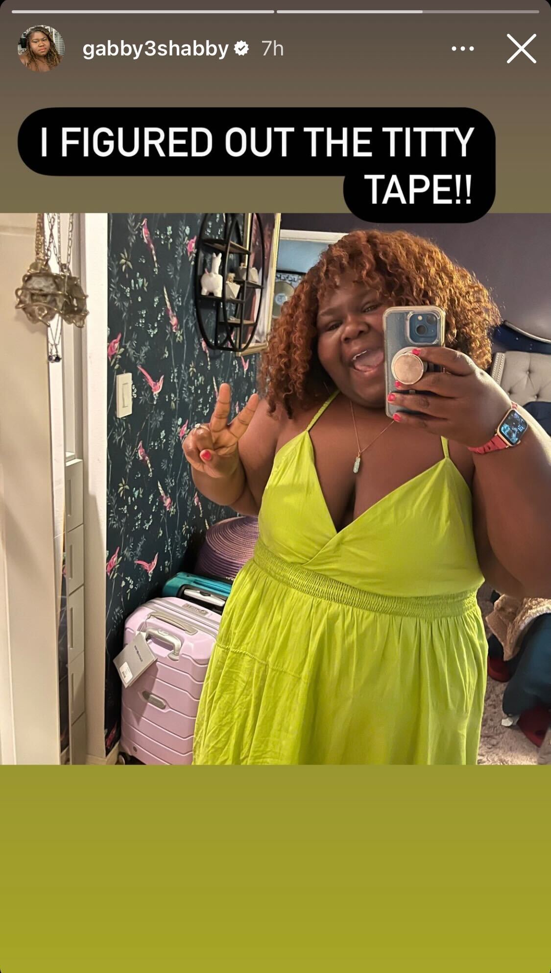 Gabourey Sidibe rejoices after figuring out how to use boob tape correctly