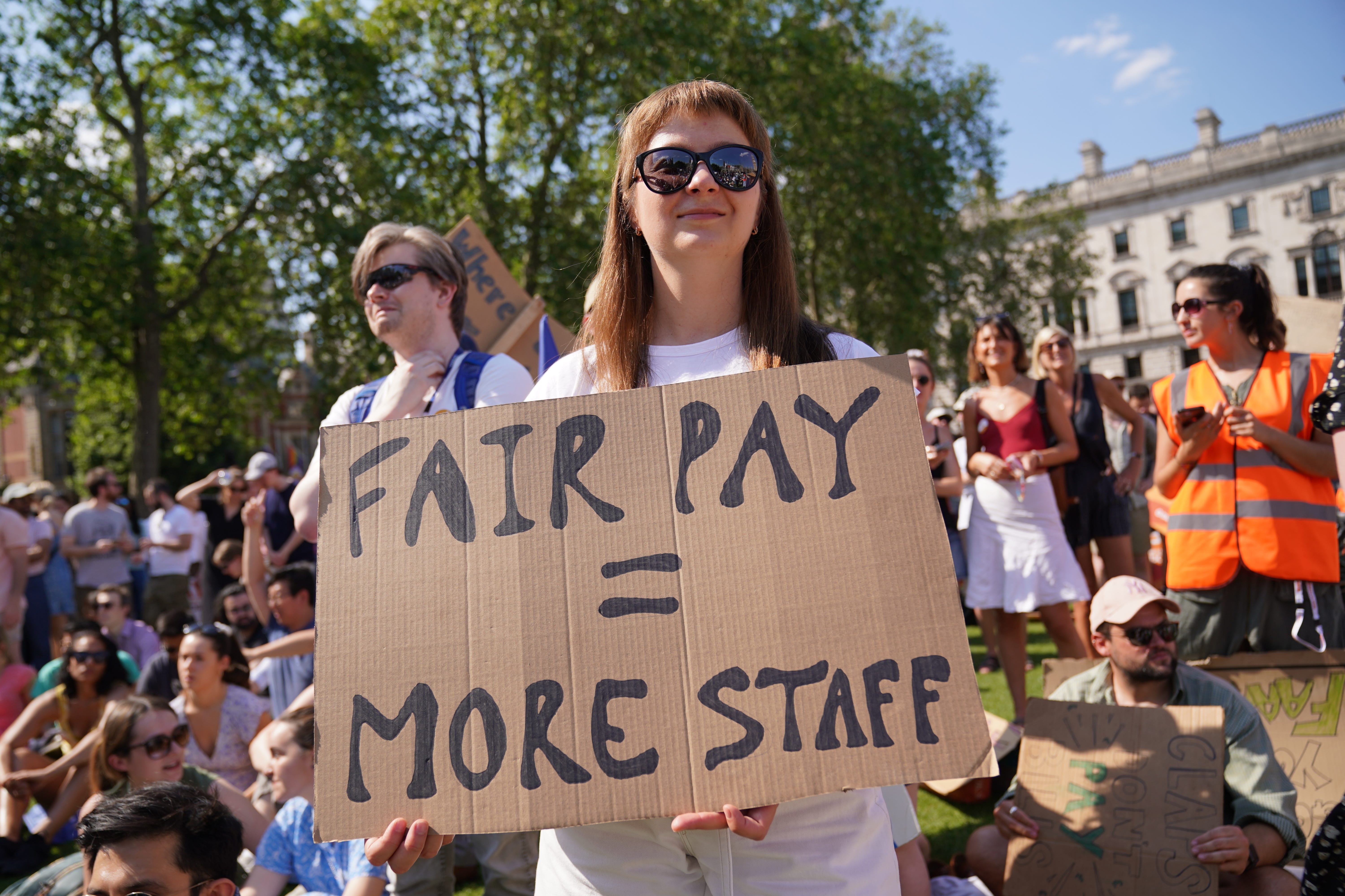 Teachers have called off their strike action but doctors are holding firm (Lucy North/PA)