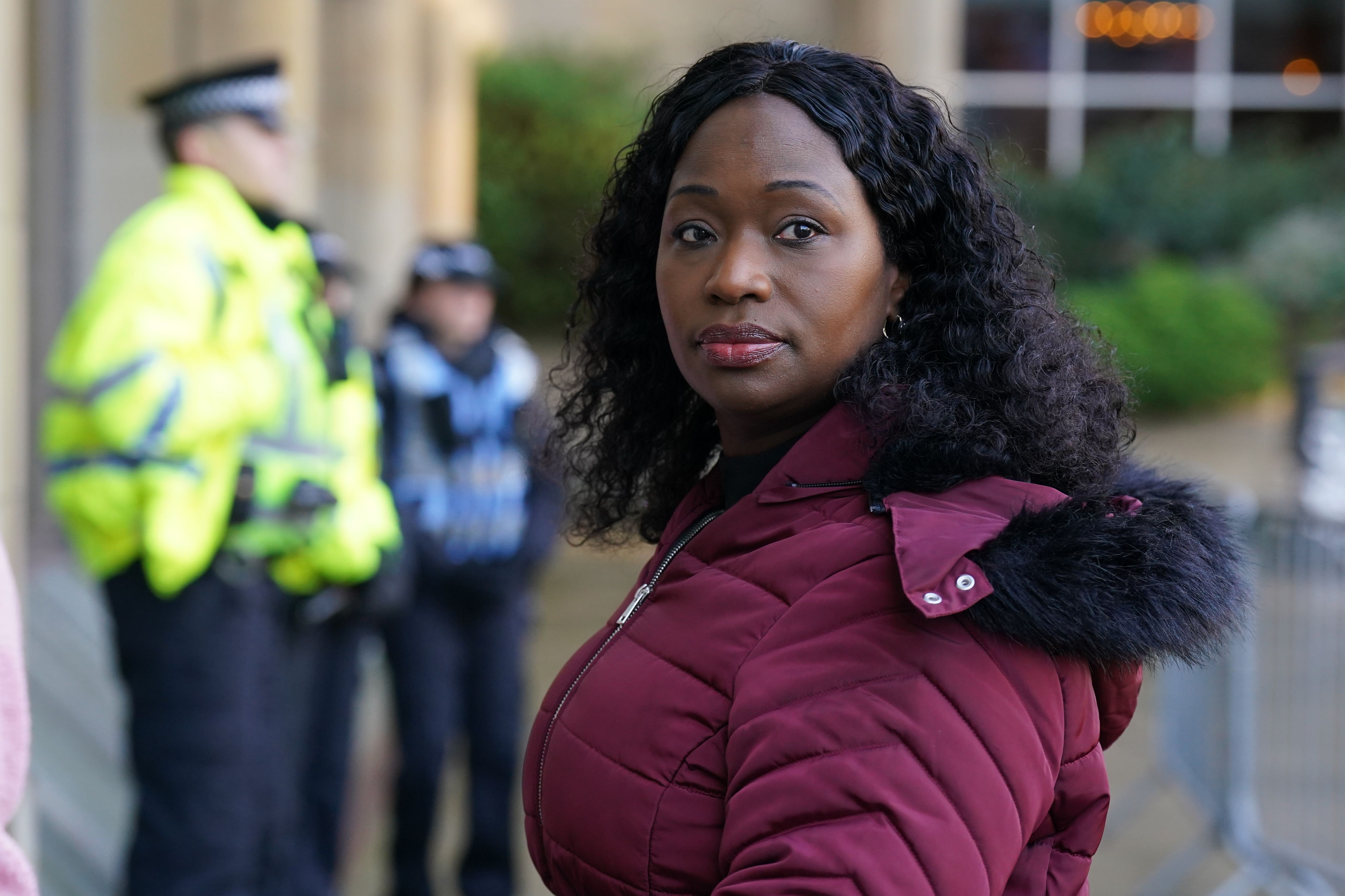 Kadi Johnson spoke to the media outside the inquiry (Andrew Milligan/PA)