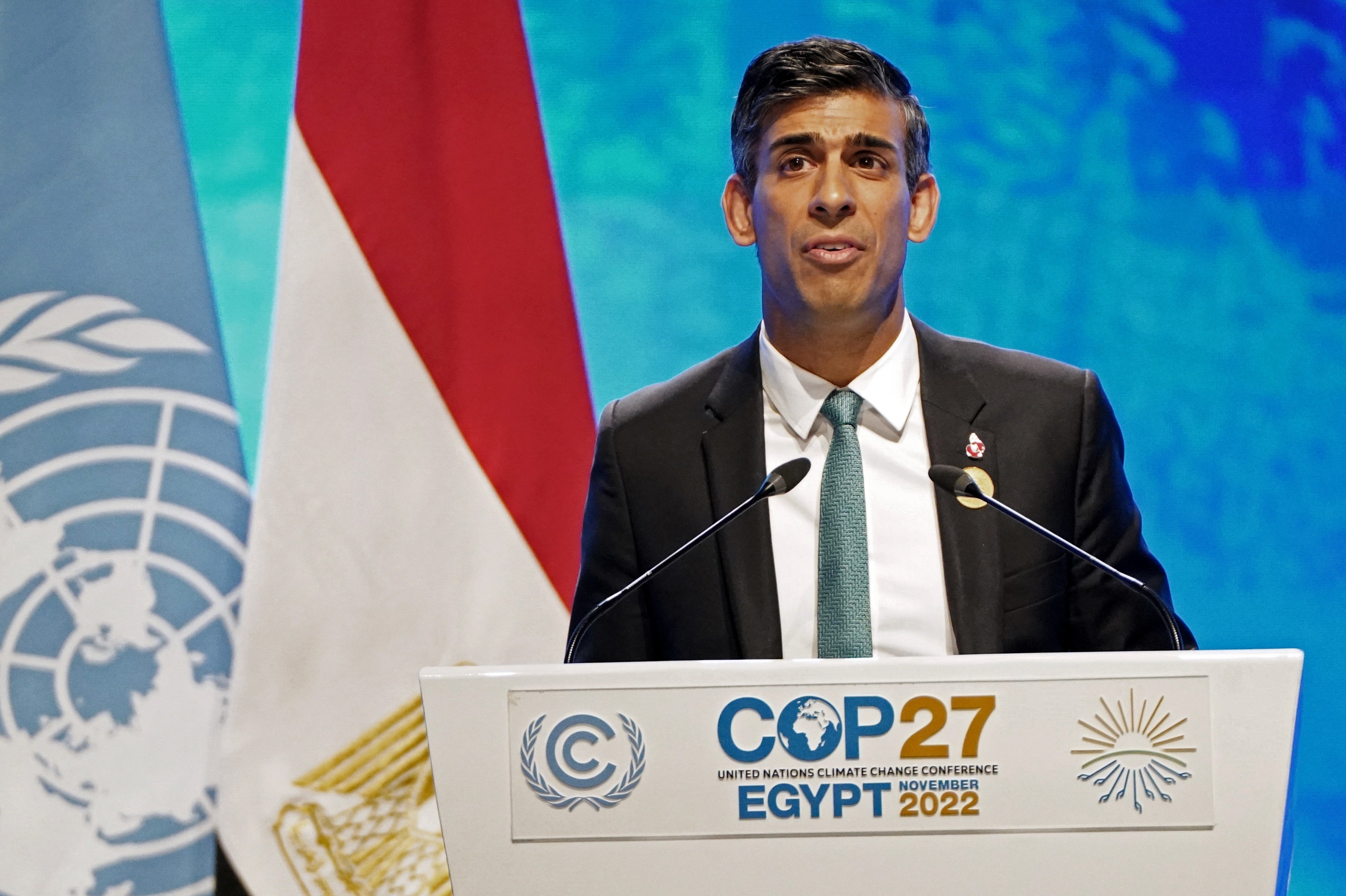 Rishi Sunak at last year’s Cop27 climate summit in Egypt