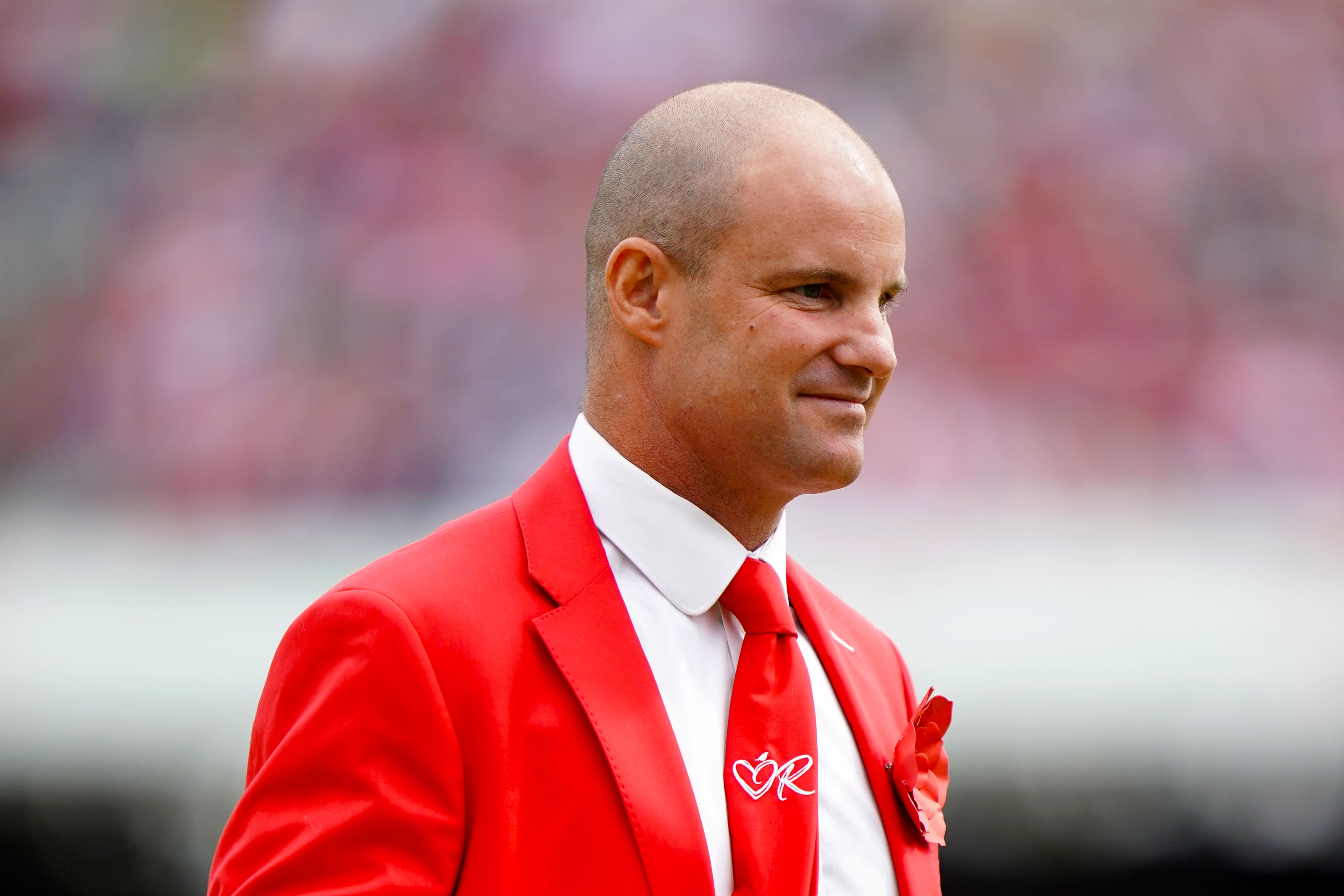 Sir Andrew Strauss at the inaugural ‘Red for Ruth’ day in 2019 (John Walton/PA)