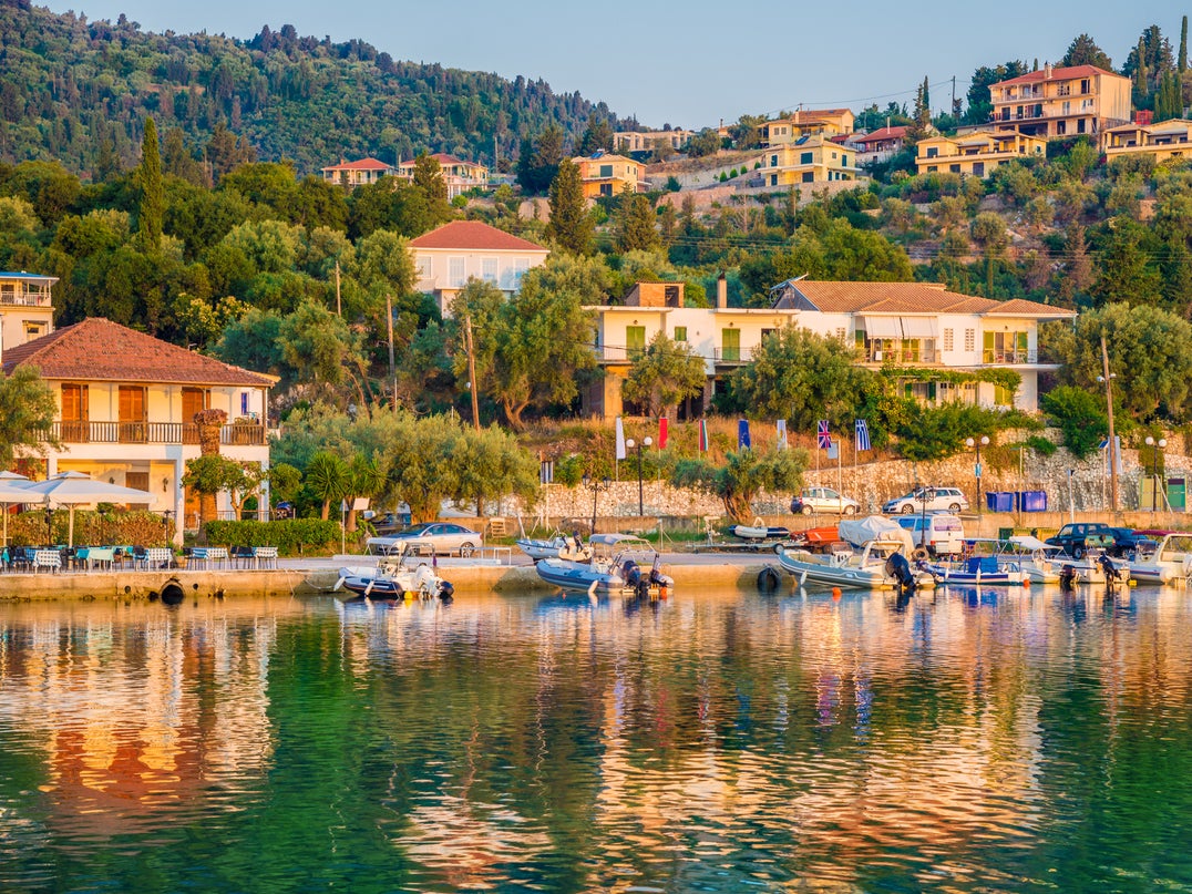 This Ionian island is connected to the mainland by a bridge