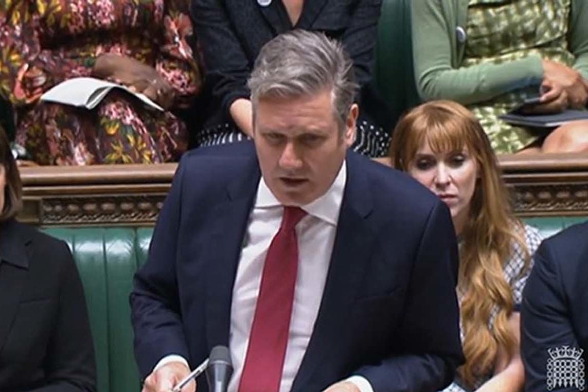 Labour leader Sir Keir Starmer speaks during Prime Minister’s Questions (House of Commons/UK Parliament/PA)