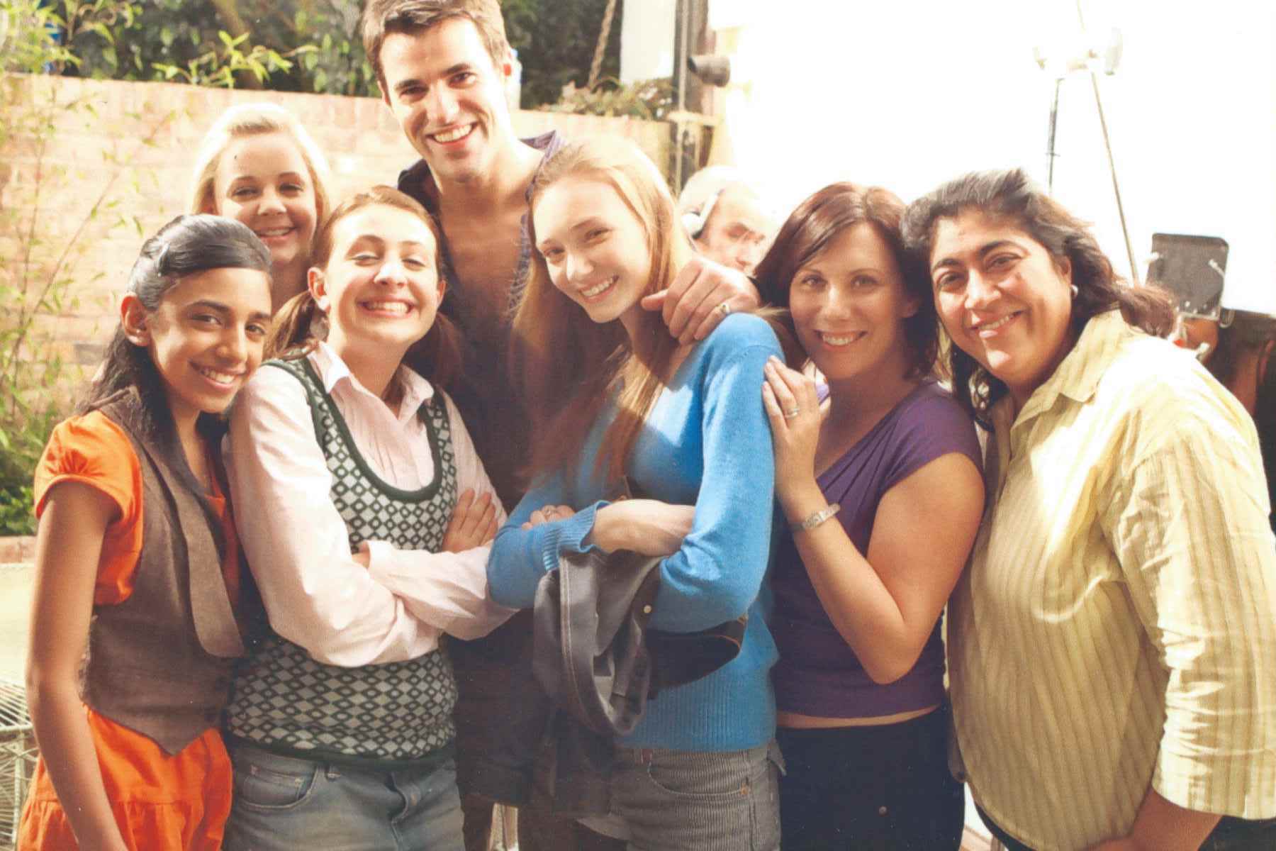 The female cast and Chadha with Steve Jones